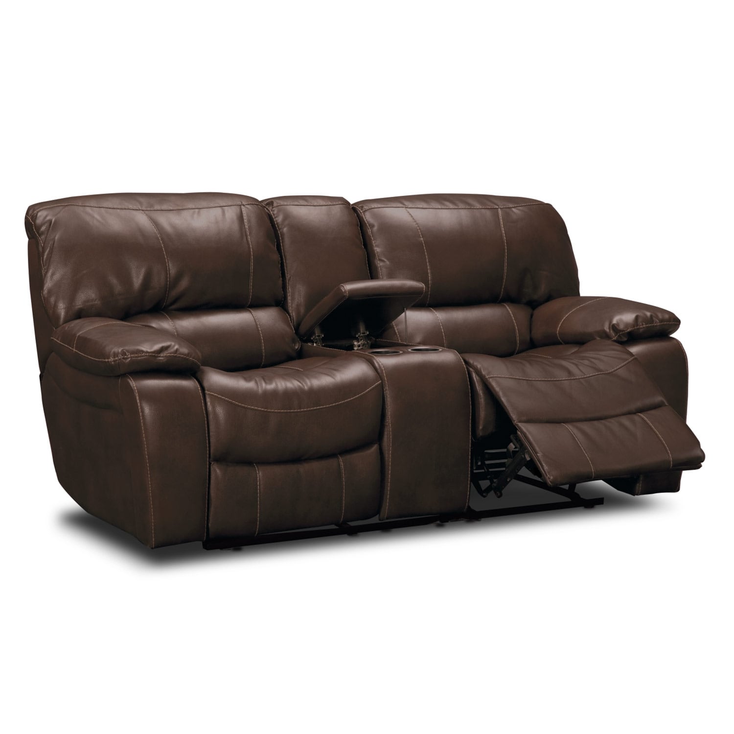 Grove Park II Leather Dual Reclining Loveseat Value City Furniture