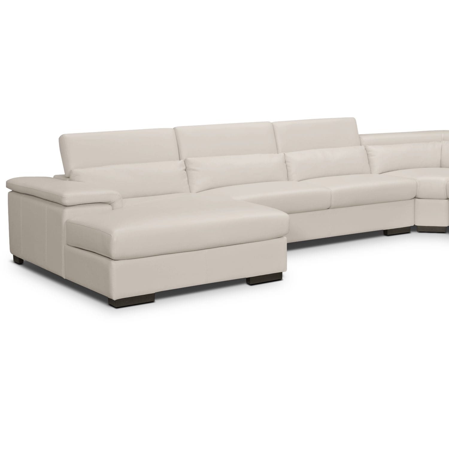 Ventana Leather 4 Pc. Sectional (Reverse) Value City Furniture