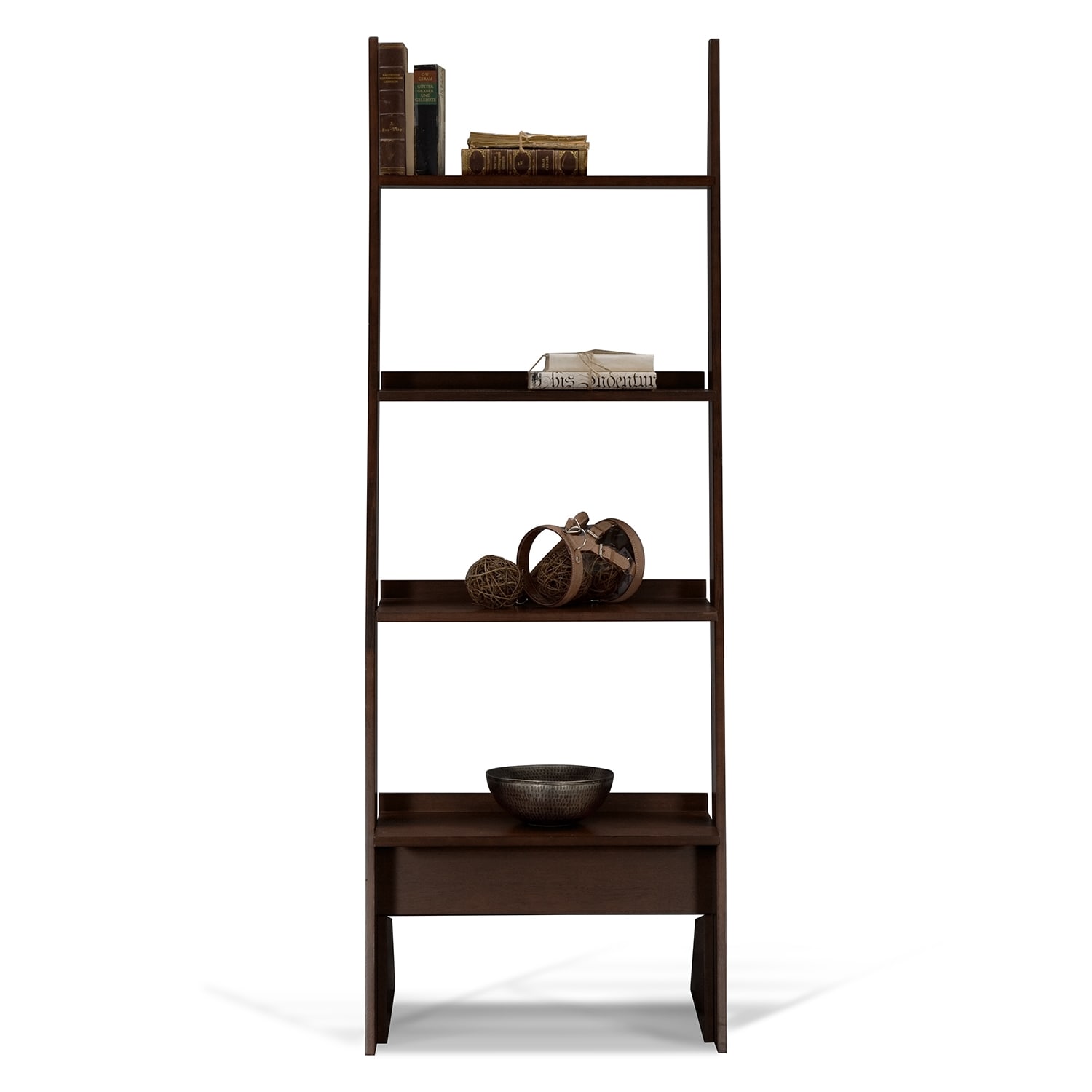 Arts &amp; Crafts Dark Accent Pieces Leaning Bookshelf 