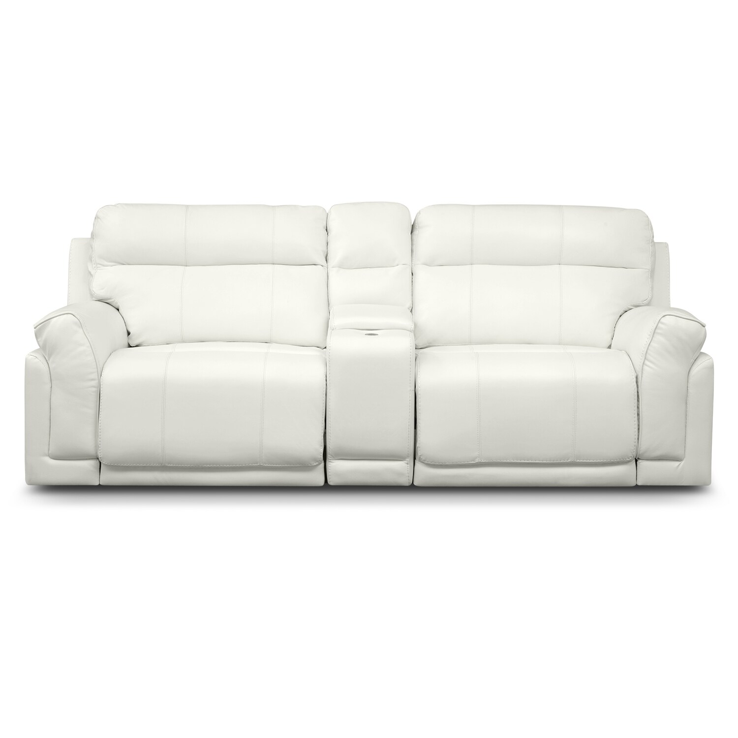 White Leather Power Reclining Sofa mcbrandy leather power