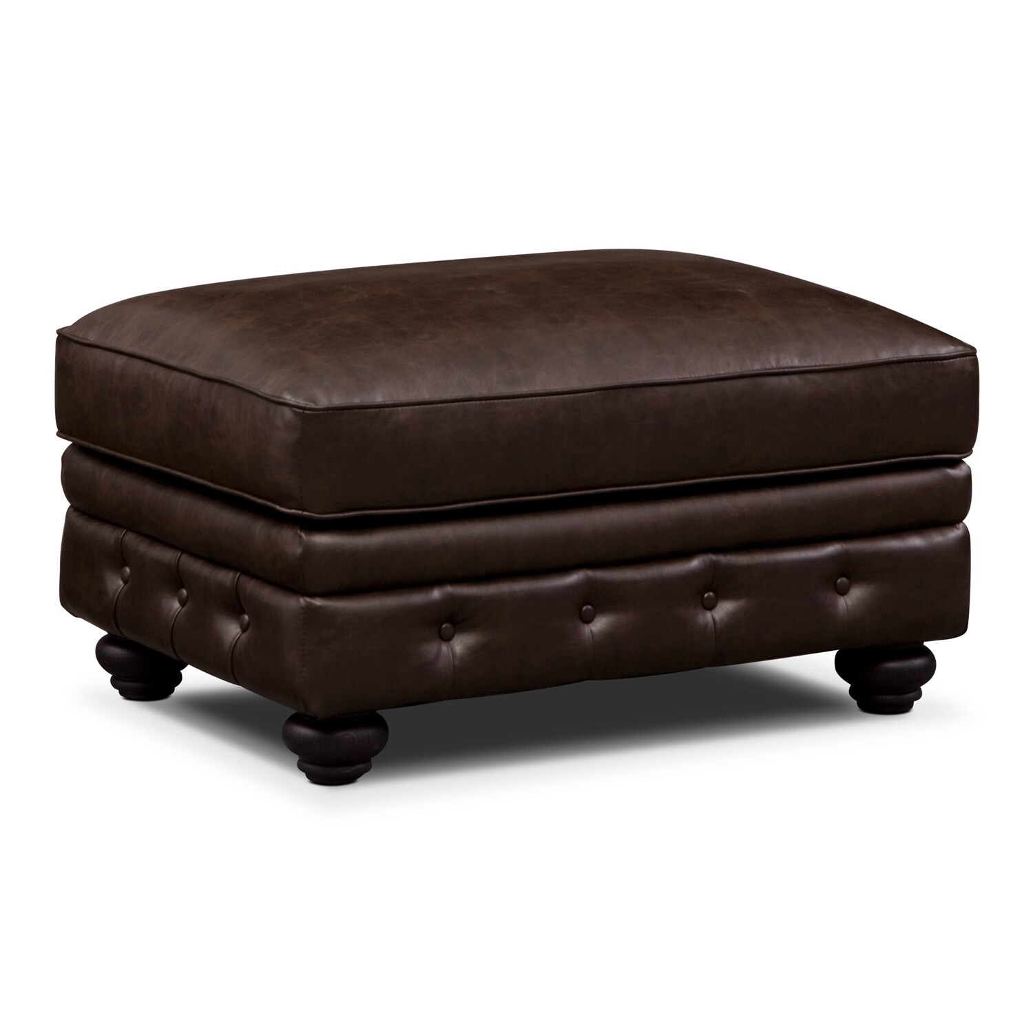 Madeline II Leather Ottoman Value City Furniture