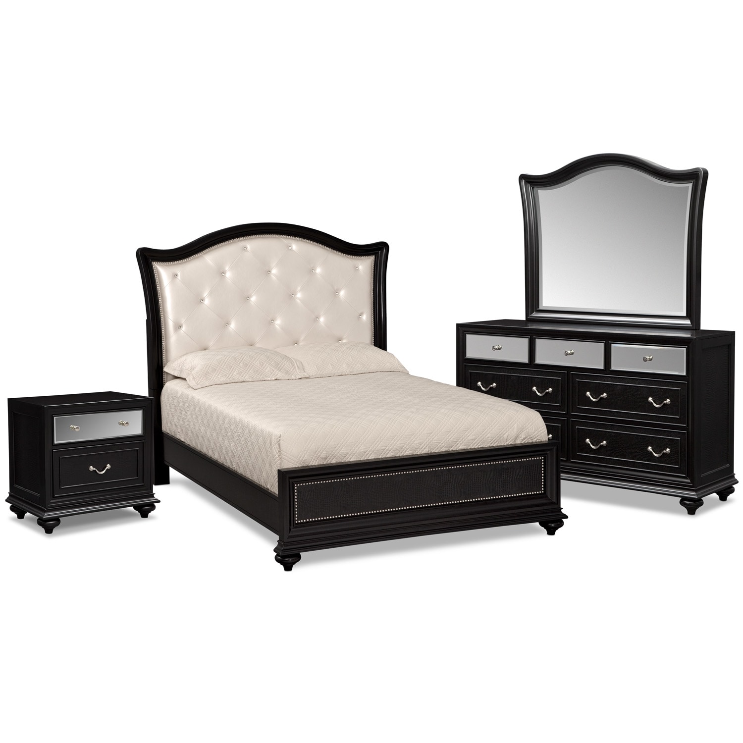 Marilyn Upholstered Bed (Black) by Standard Furniture 