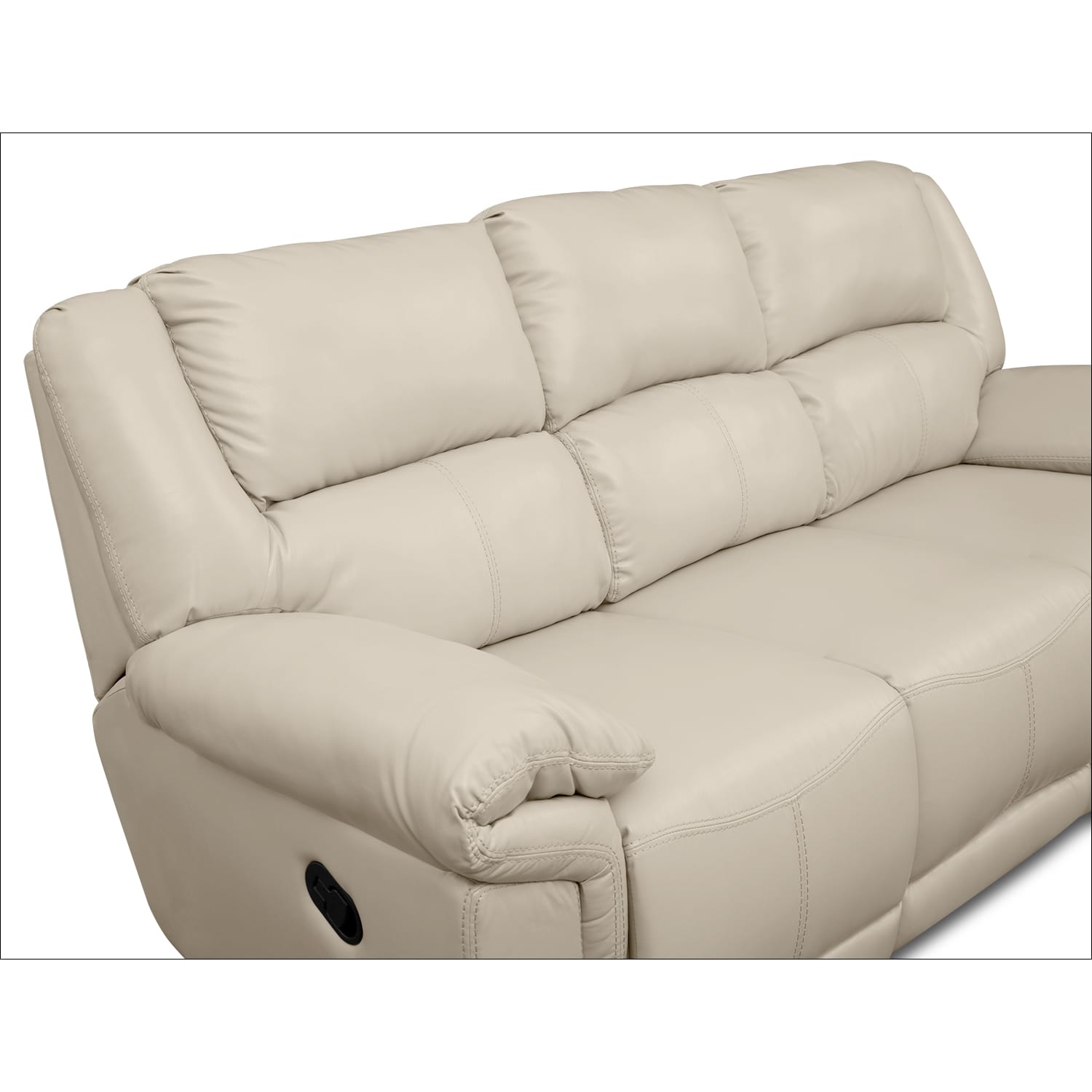 Farrell Almond Leather Dual Reclining Sofa