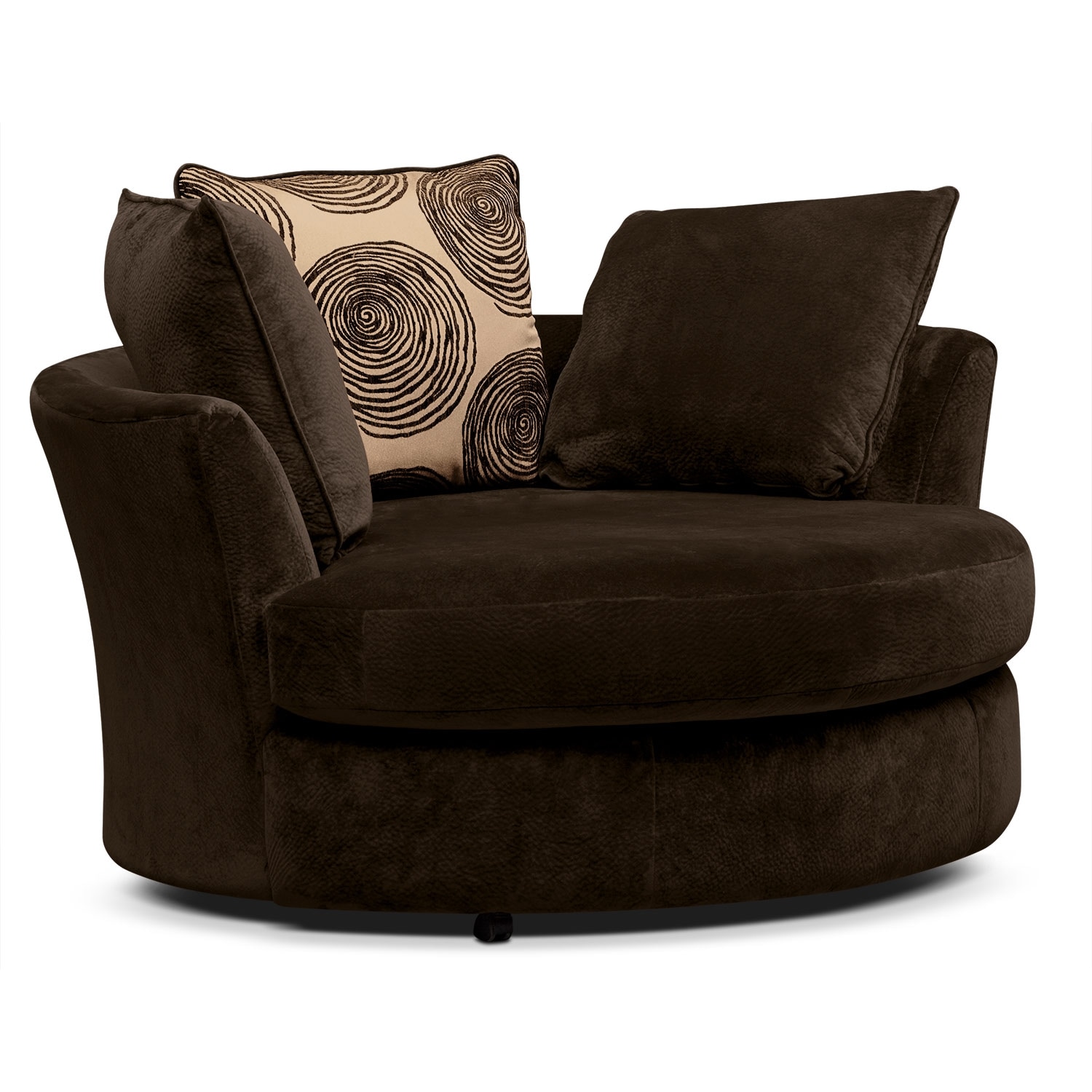 Catalina Chocolate 2 Pc. Living Room w/ Swivel Chair | Furniture.com