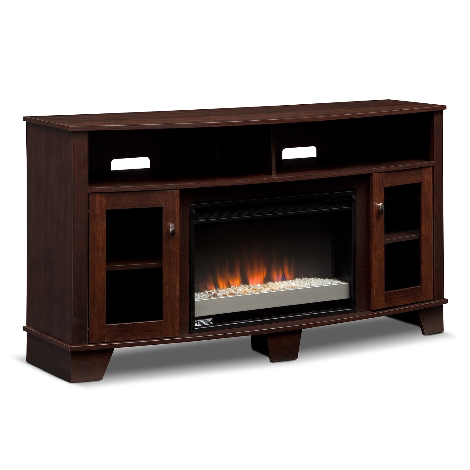 Vernon Fireplace TV Stand with Contemporary Insert - Dark ...