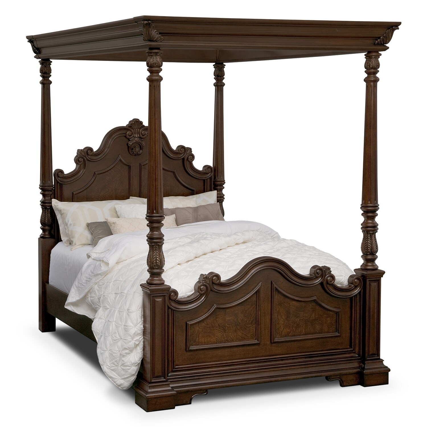 Lafayette Pecan Canopy King Bed