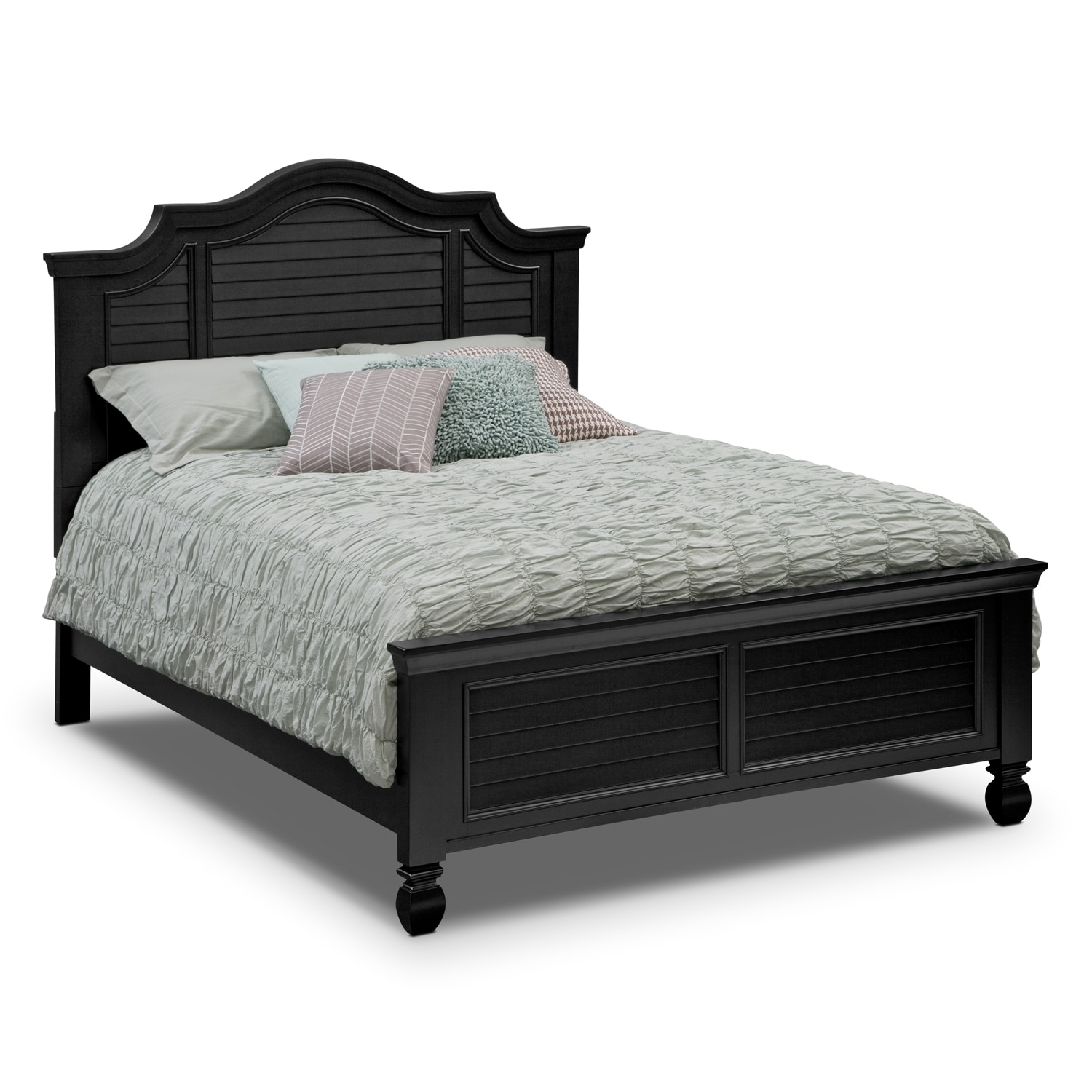 Plantation Cove Black Panel King Bed | American Signature Furniture