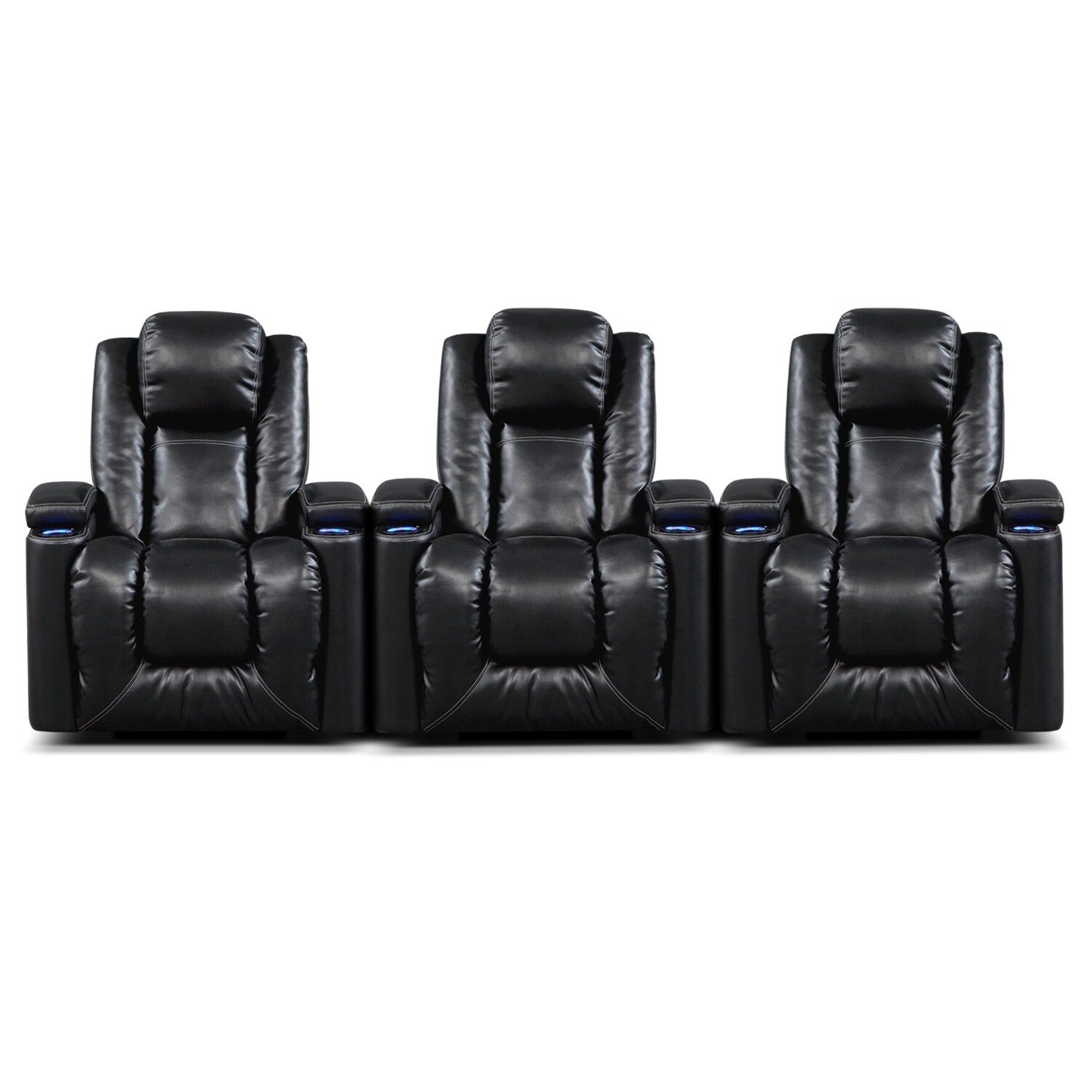 Frisco II Leather 3 Pc. Power Reclining Home Theater Sectional