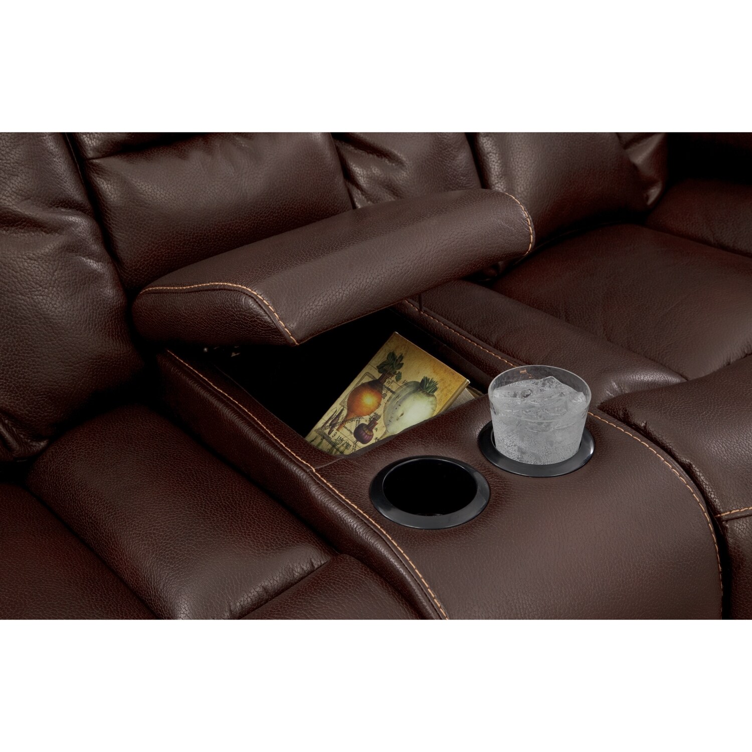 Wichita Java Glider Reclining Loveseat with Console