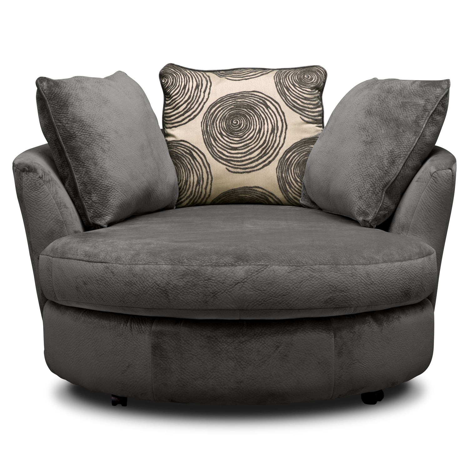 Cordoba Gray Upholstery Swivel Chair - Value City Furniture