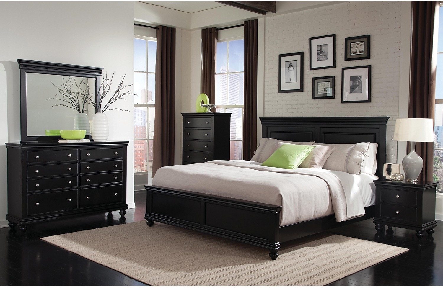 Bedroom Furniture - Bridgeport 5-Piece Queen Bedroom Set â€" Black