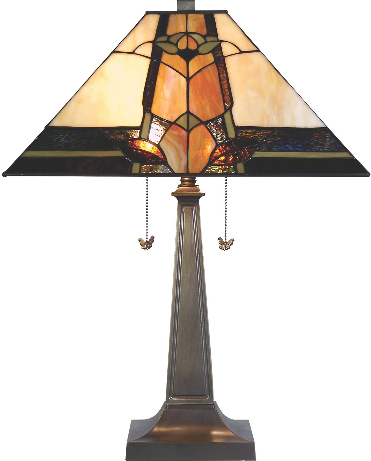 Marlow Table Lamp with Stained Glass Shade The Brick
