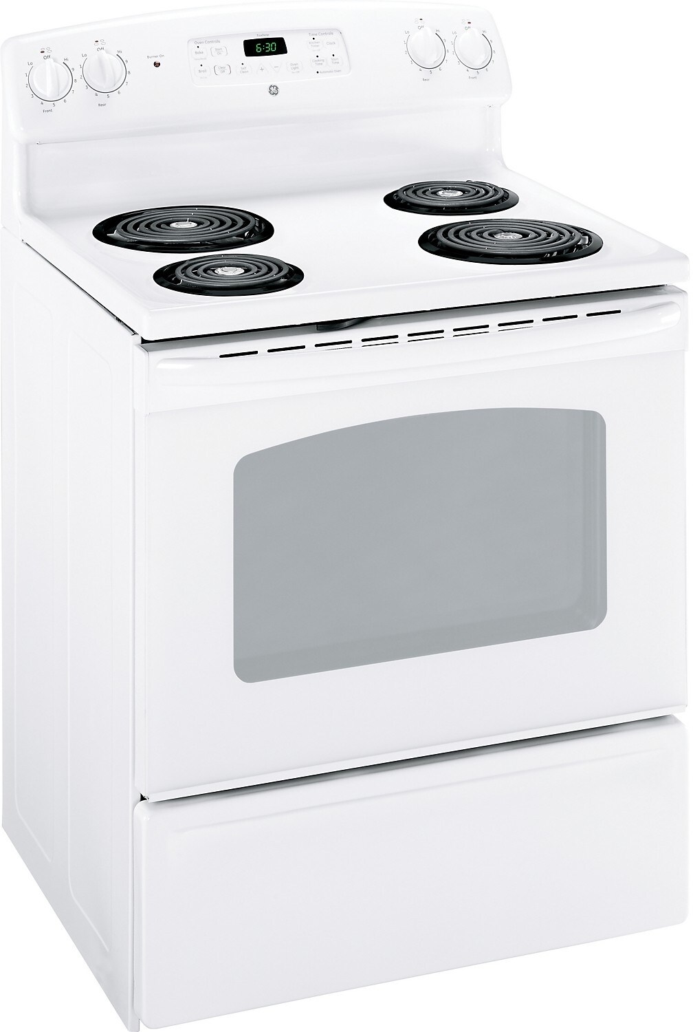 GE 30" Freestanding Electric Standard-Clean Range - White ...