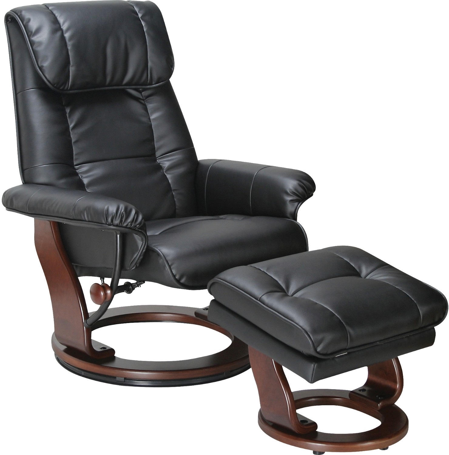 Dixon Black Reclining Chair & Ottoman | The Brick