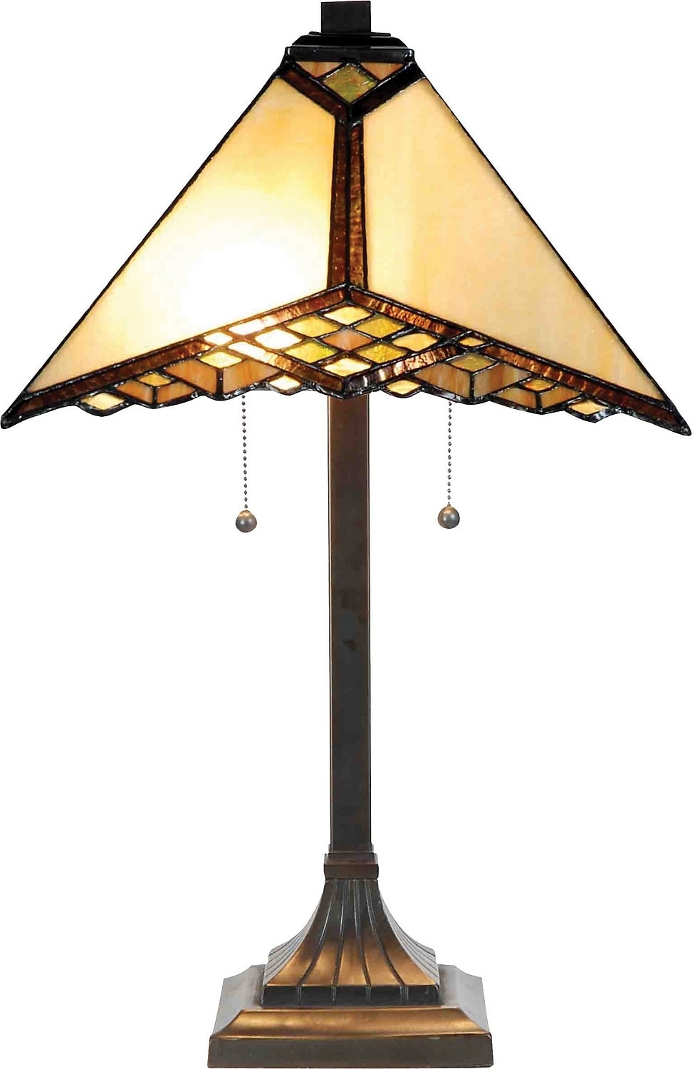 Hamilton Table Lamp with Stained Glass Shade The Brick