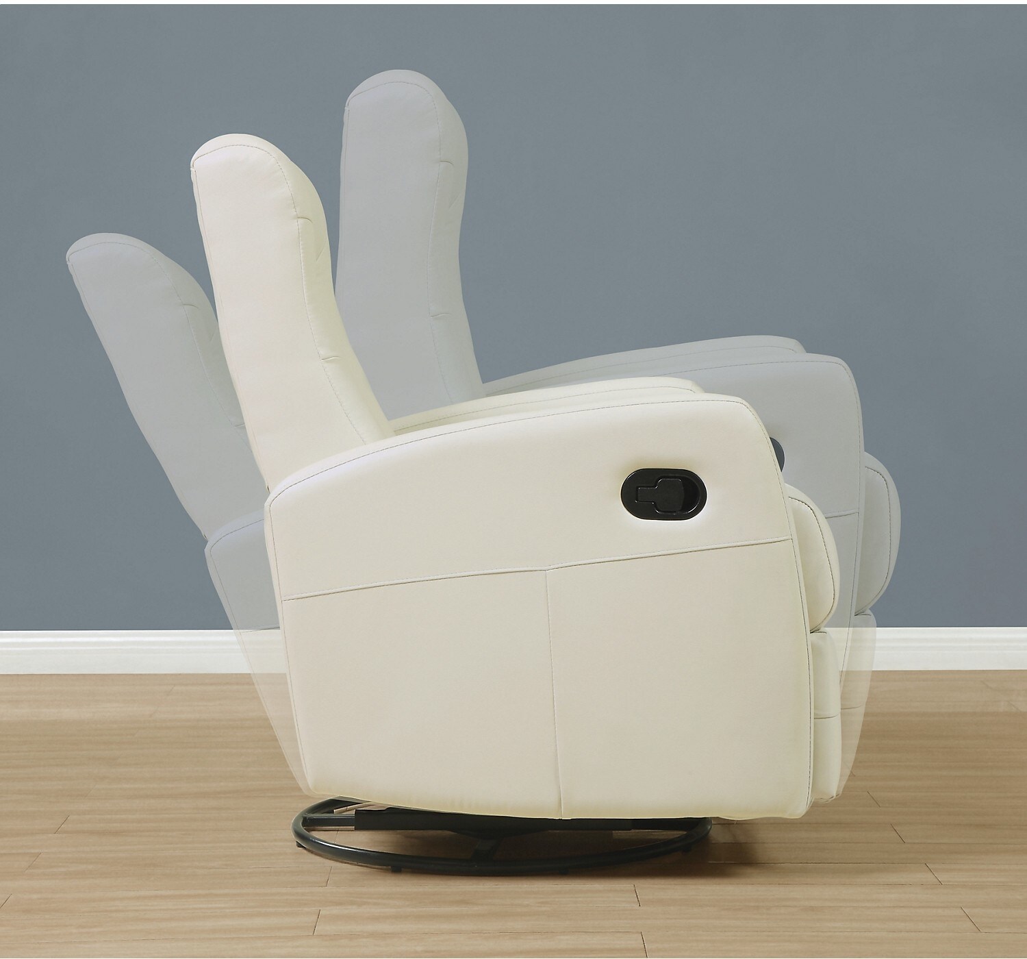 Molly Bonded Leather Swivel Recliner Ivory The Brick