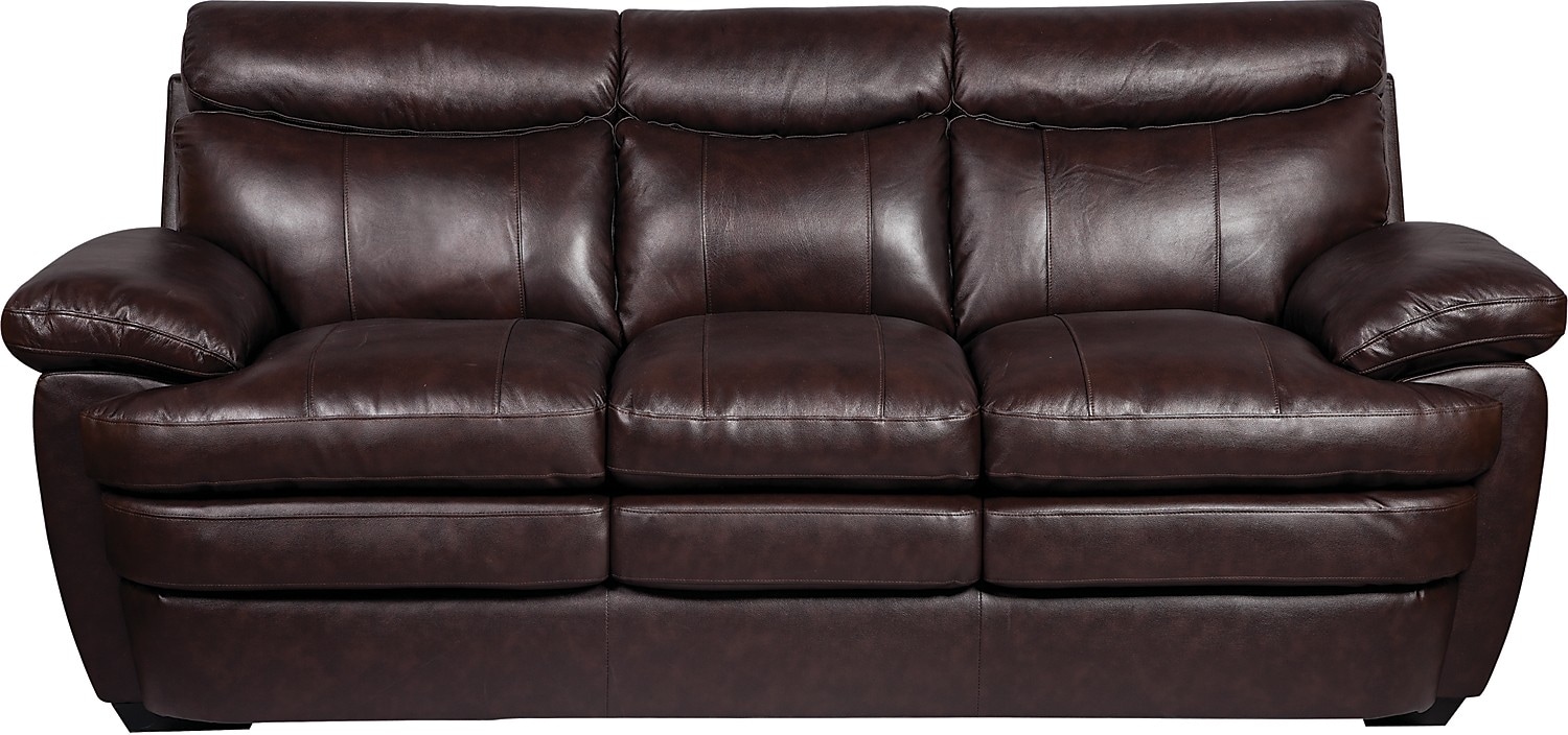 Marty Genuine Leather Sofa  Brown  The Brick