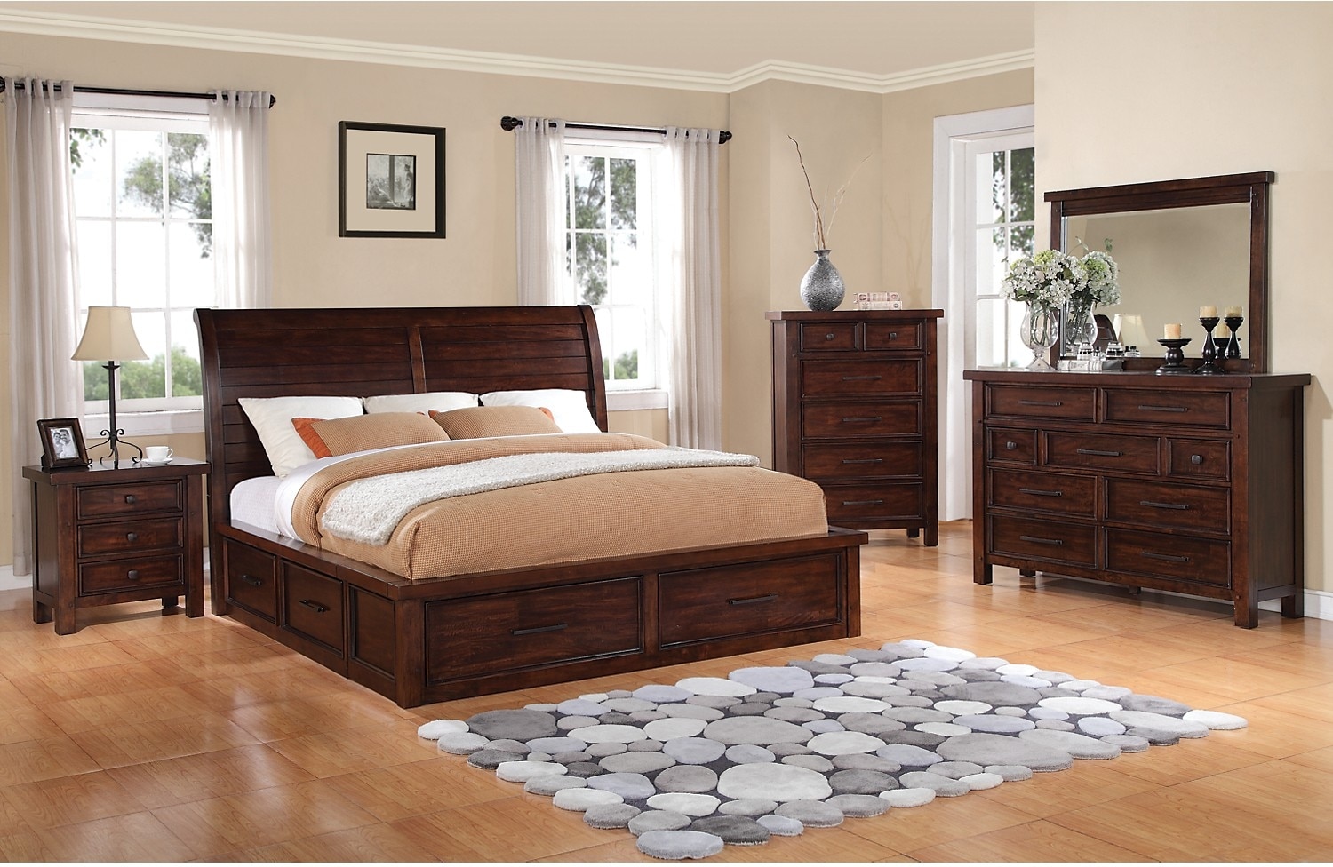 Sonoma 8 Piece King Storage Bedroom Set Dark Brown The Brick