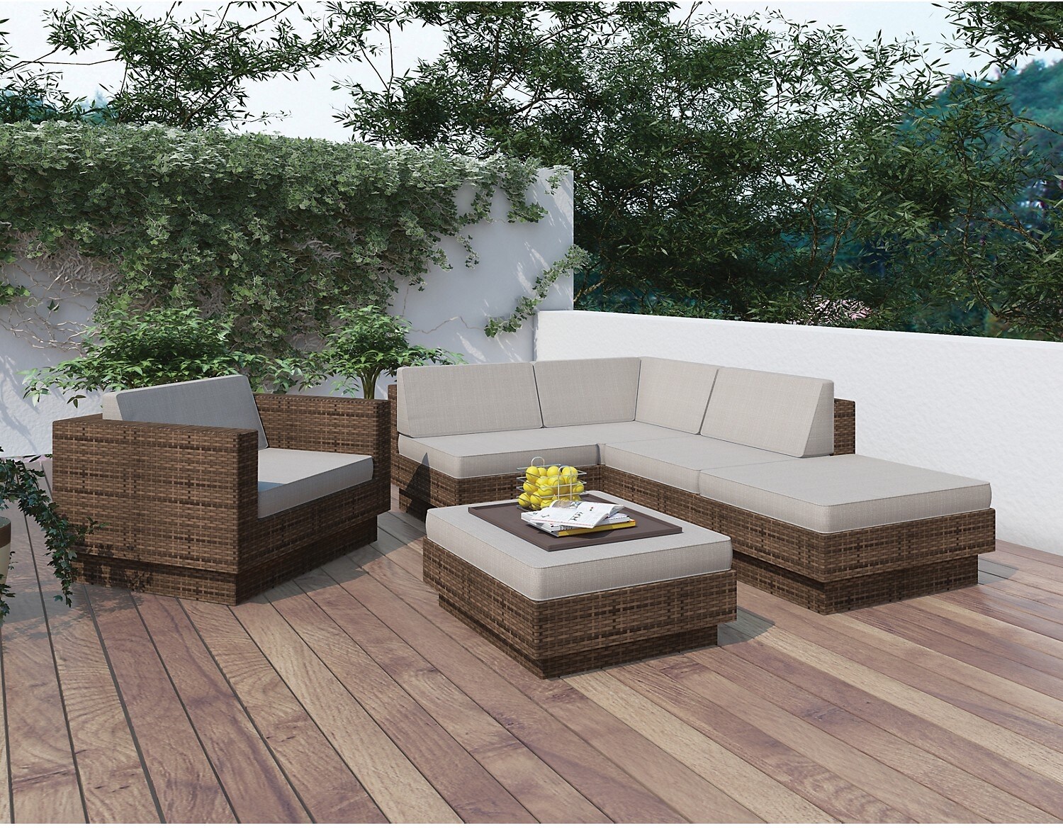 Park Terrace 6Piece Patio Set Brown, No Armrest The Brick