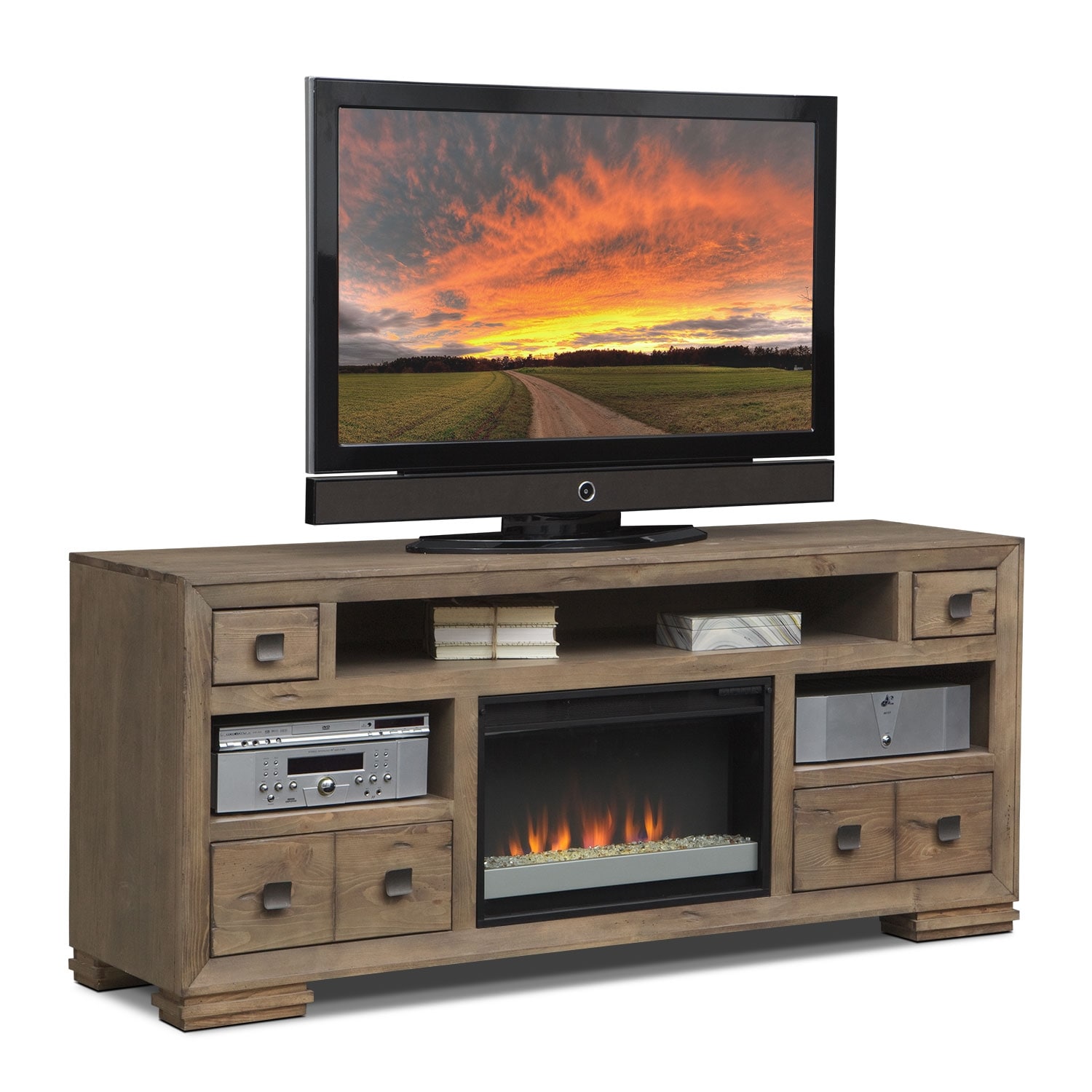 Mesa 74" Fireplace TV Stand | Value City Furniture