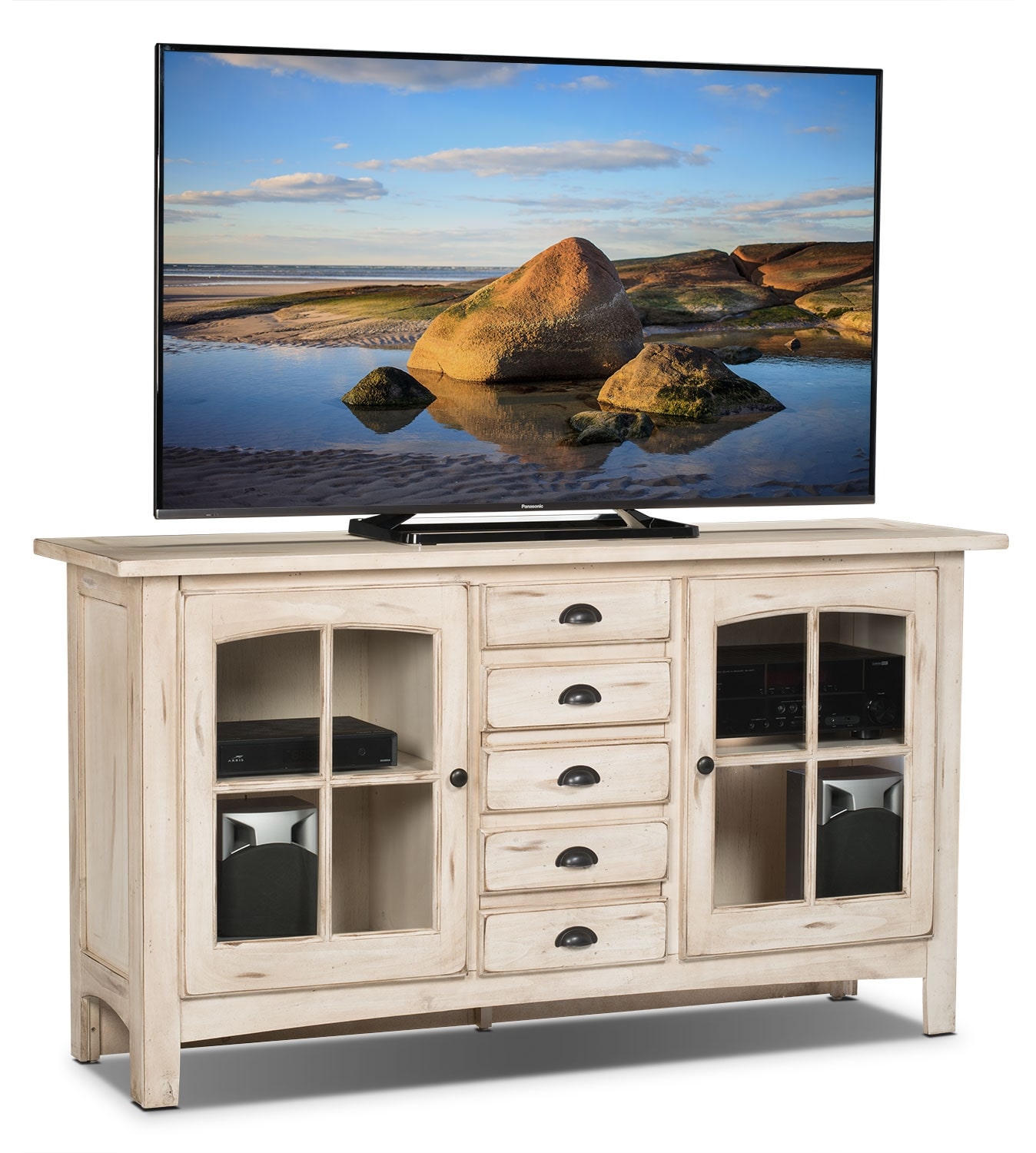 Xico 64" TV Stand Antique White The Brick