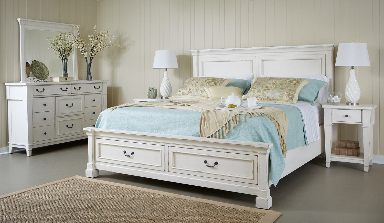 Bedroom Furniture - Stoney Creek 6-Piece Queen Storage Bedroom Package ...