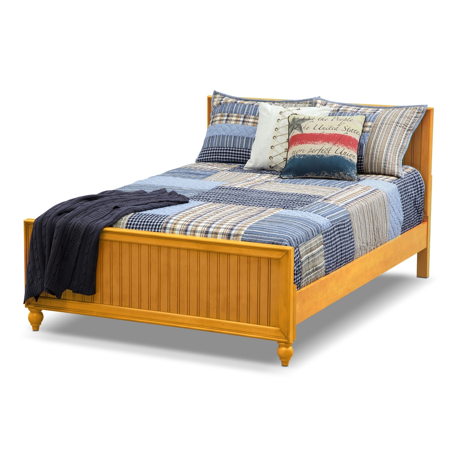 Colorworks Youth Full Bed Honey Pine American Signature Furniture