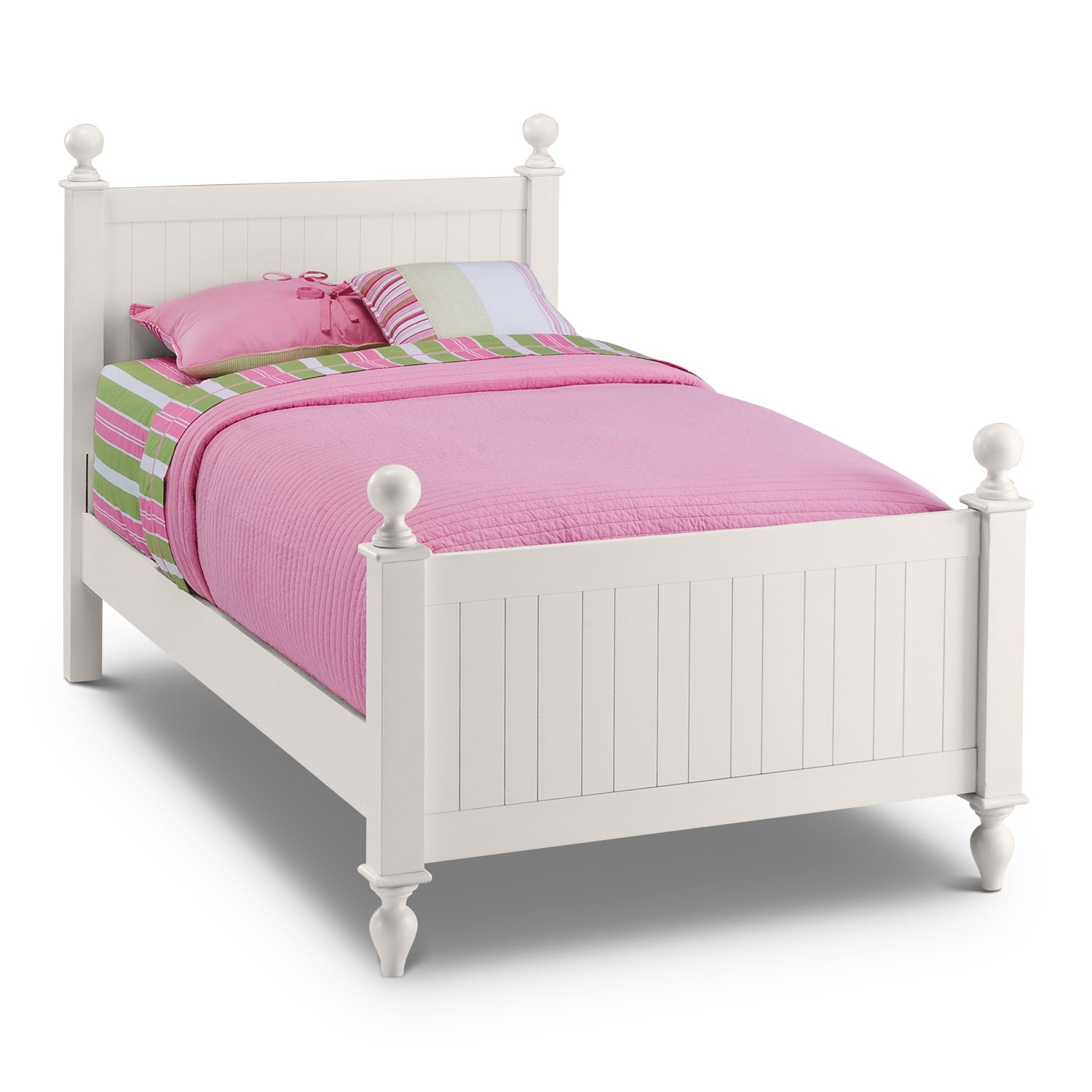 Colorworks White Twin Bed | Value City Furniture