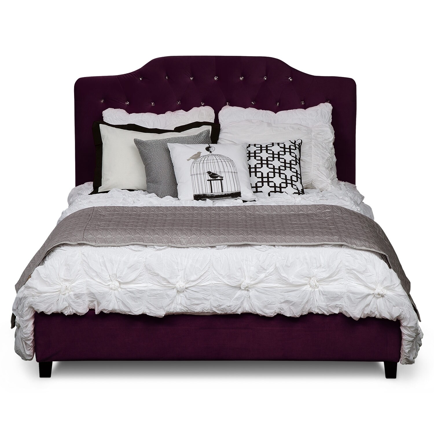 QN VELVET BEDVALERIE PURPLE American Signature Furniture