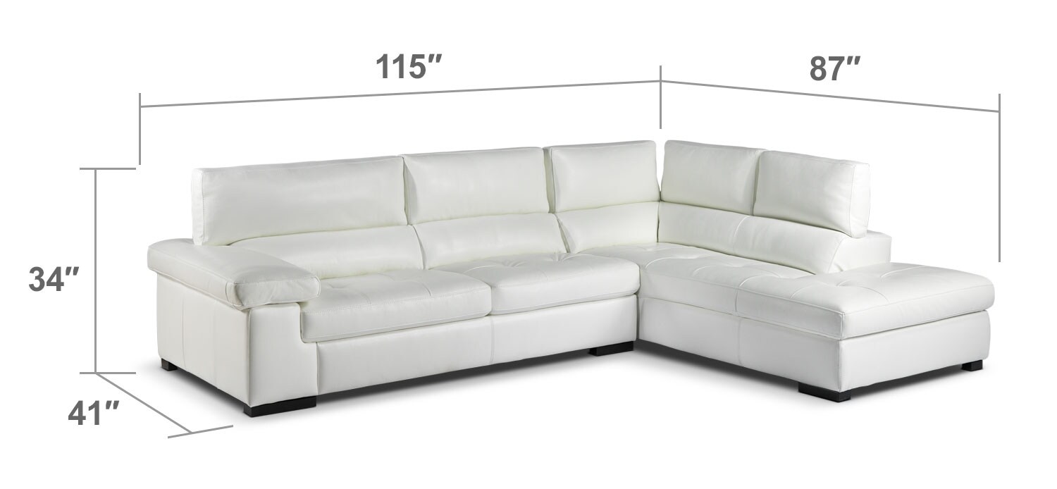 Living Room Furniture - Underwood 2 Pc. Sectional - White