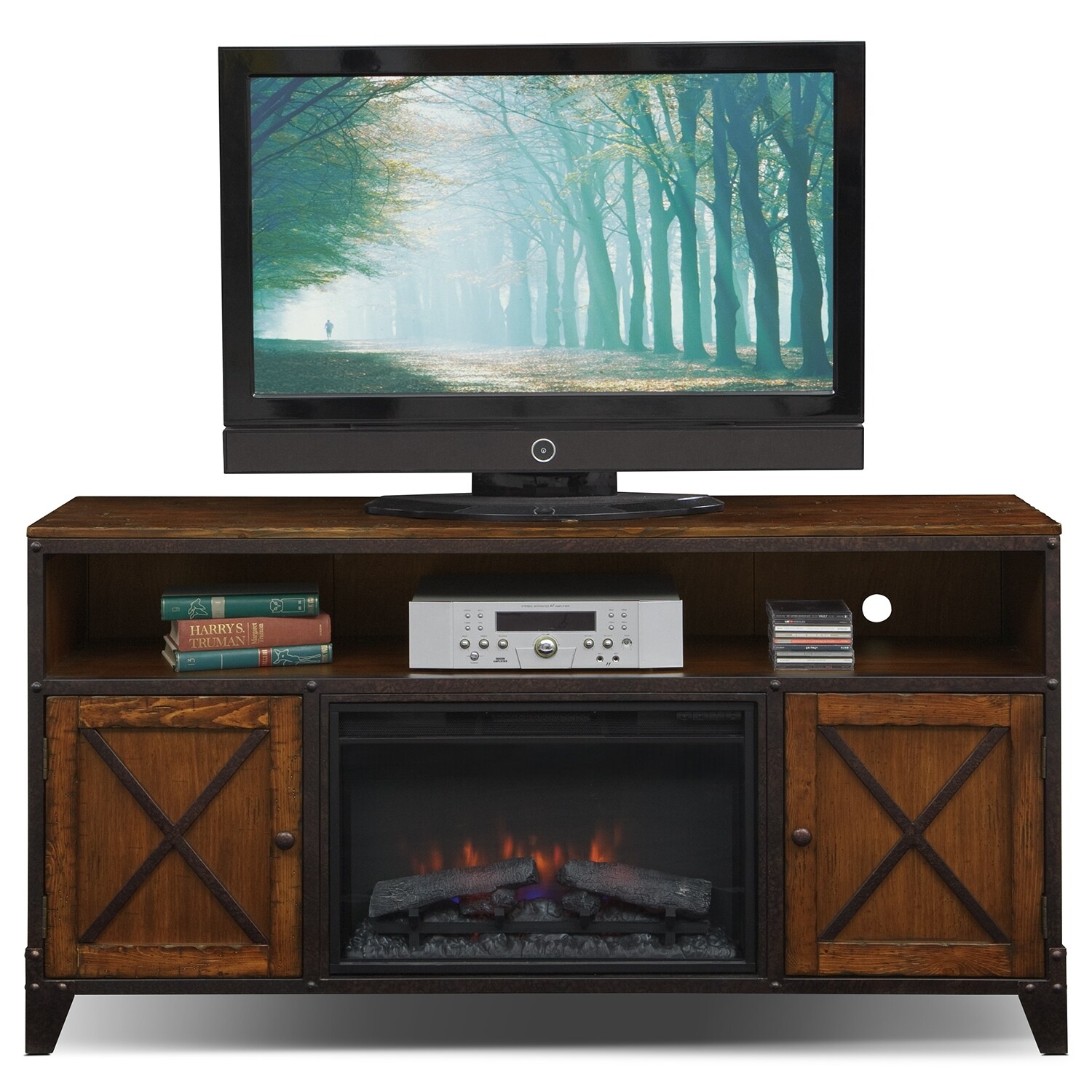 Erie Entertainment Wall Units Fireplace TV Stand