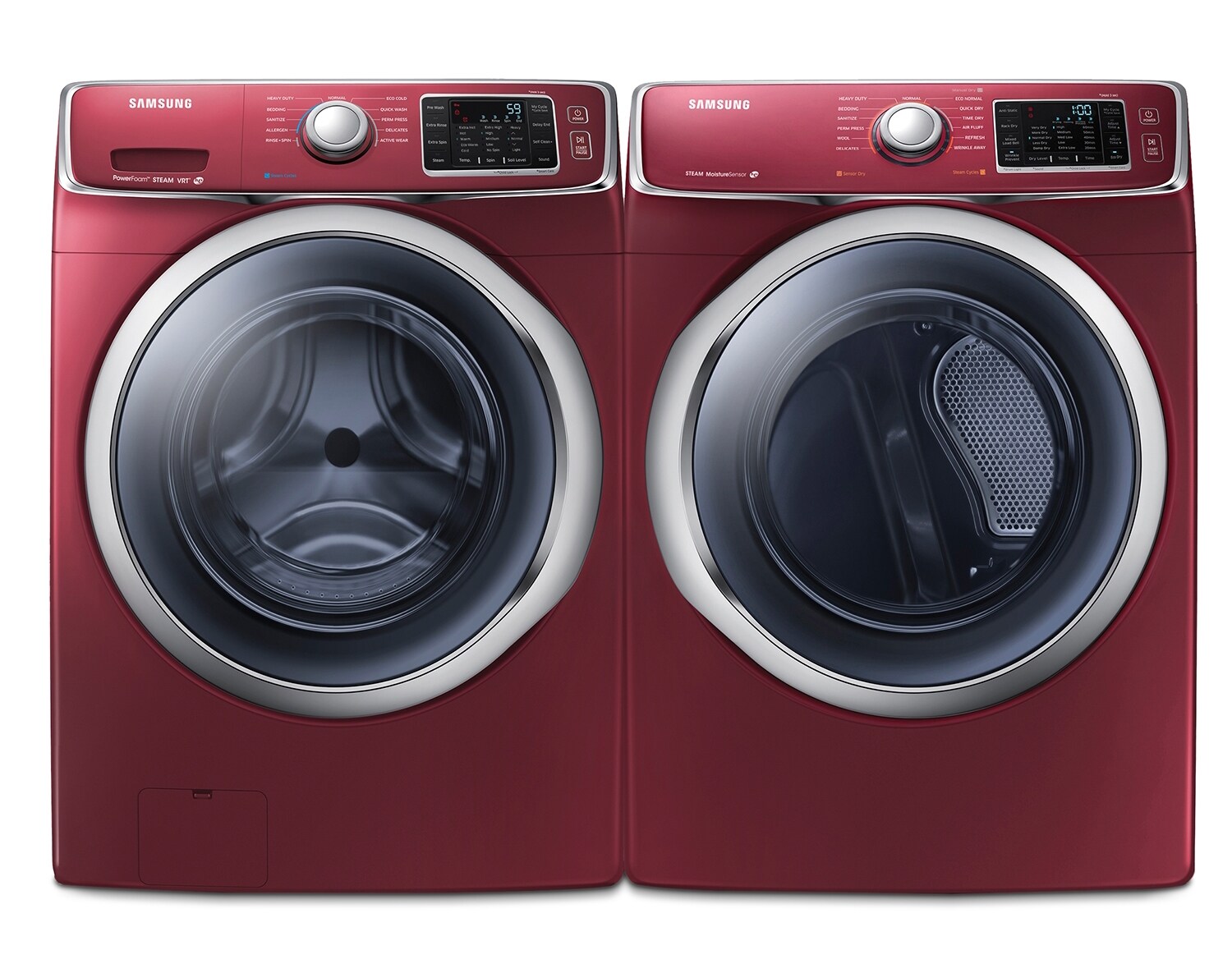 Samsung Refined Red FrontLoad Laundry Pair Leon's
