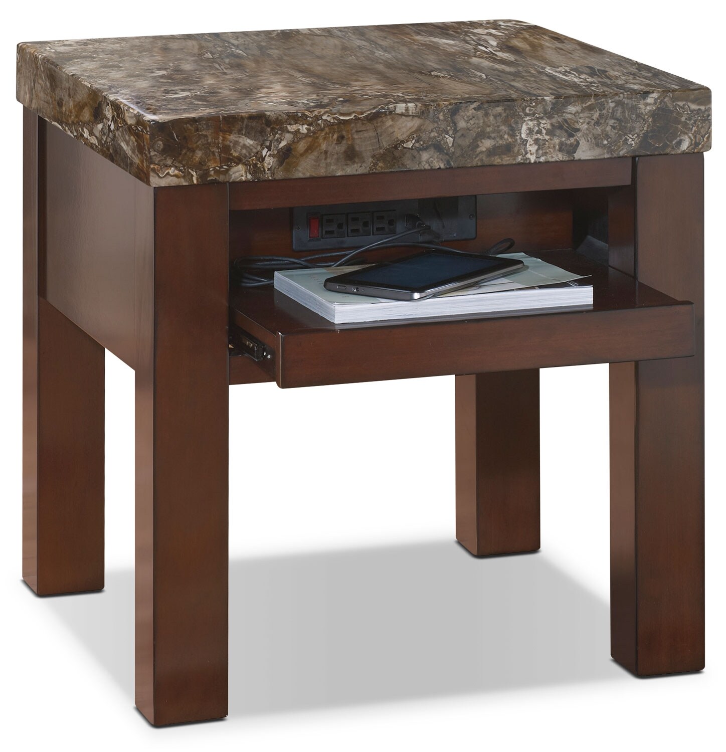 Emerson End Table with PullOut Tray The Brick