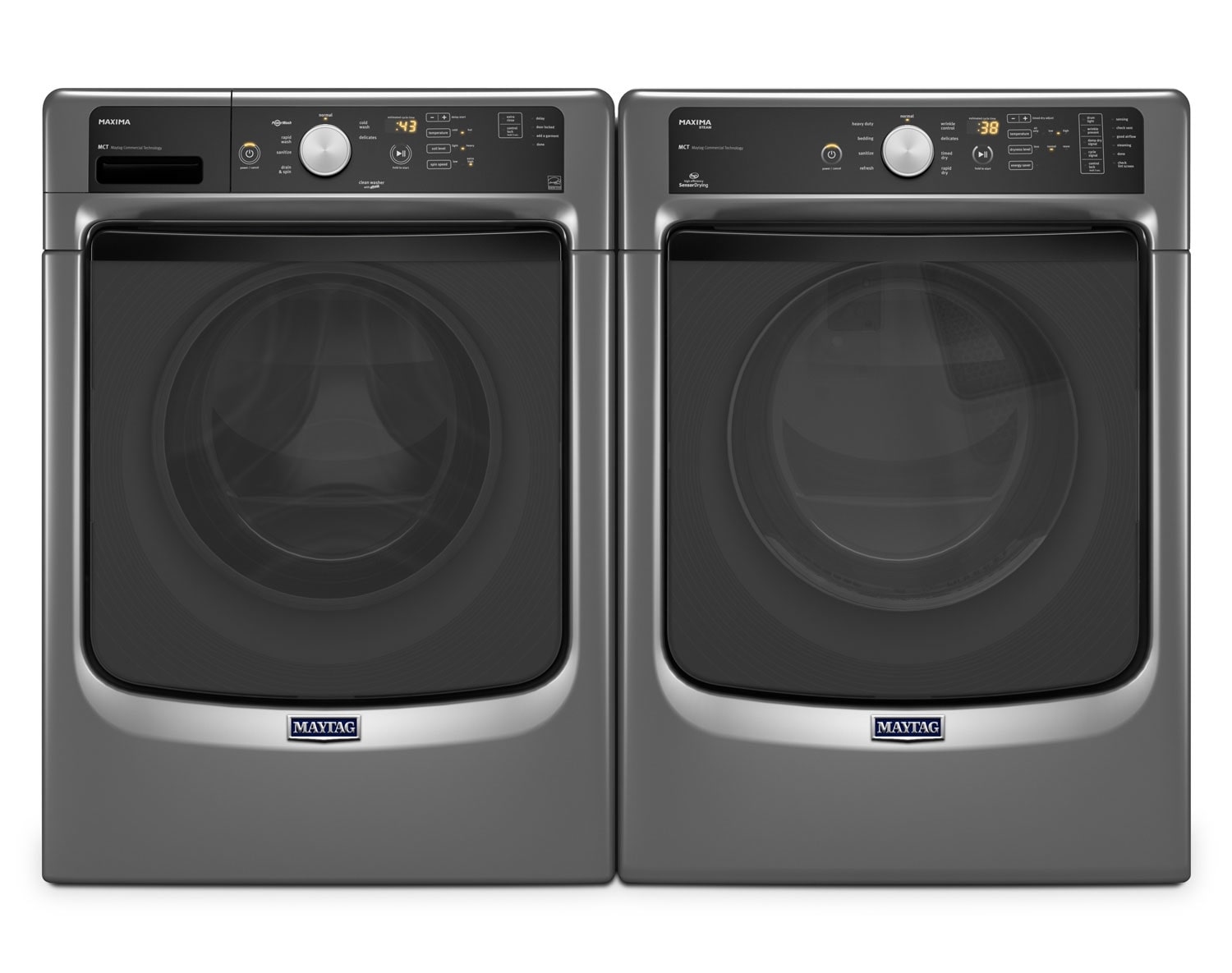 Maytag Maxima Metallic Slate Top-Load Laundry Pair