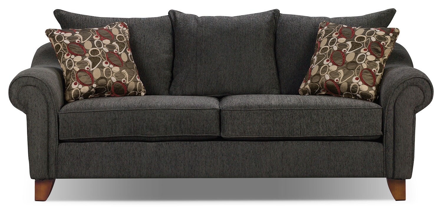 Reese Chenille Sofa Dark Grey The Brick