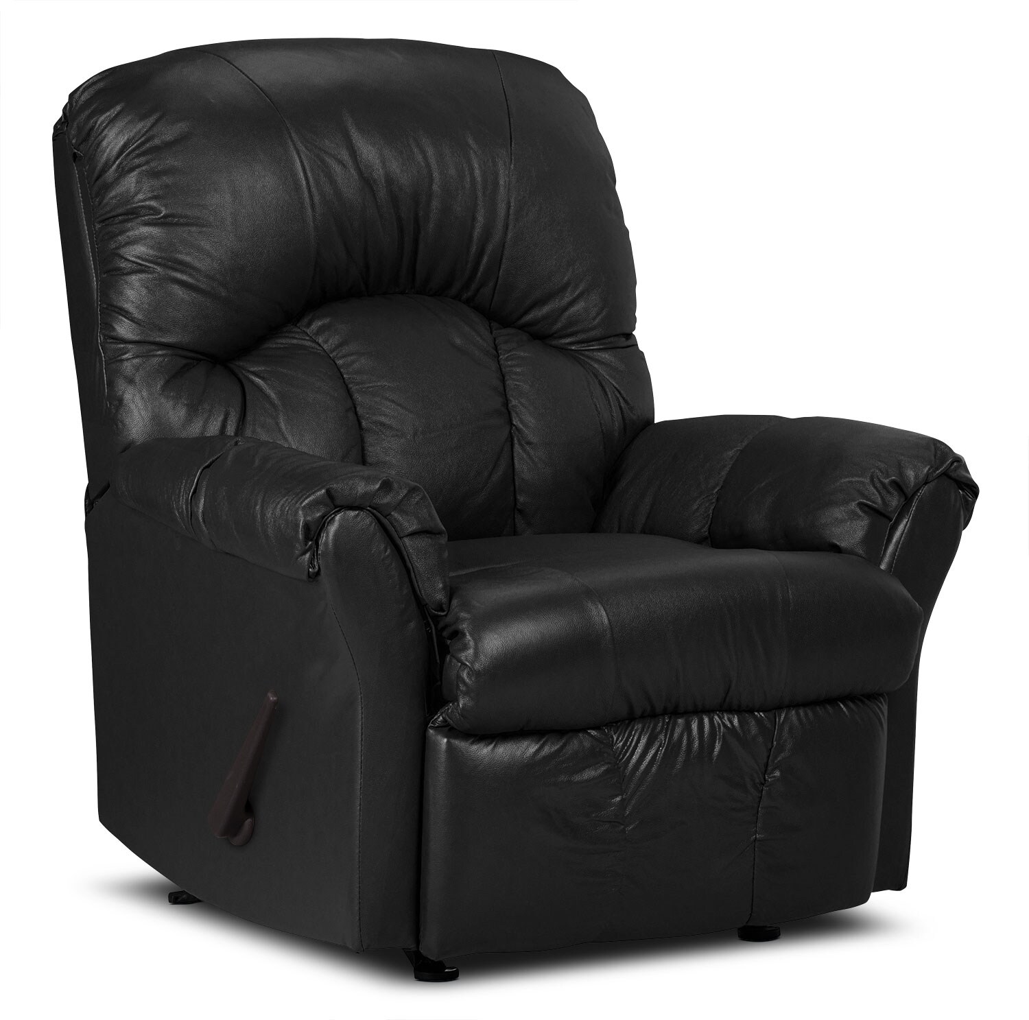 Designed2B Recliner 6734 Genuine Leather Rocker Chair Black The Brick