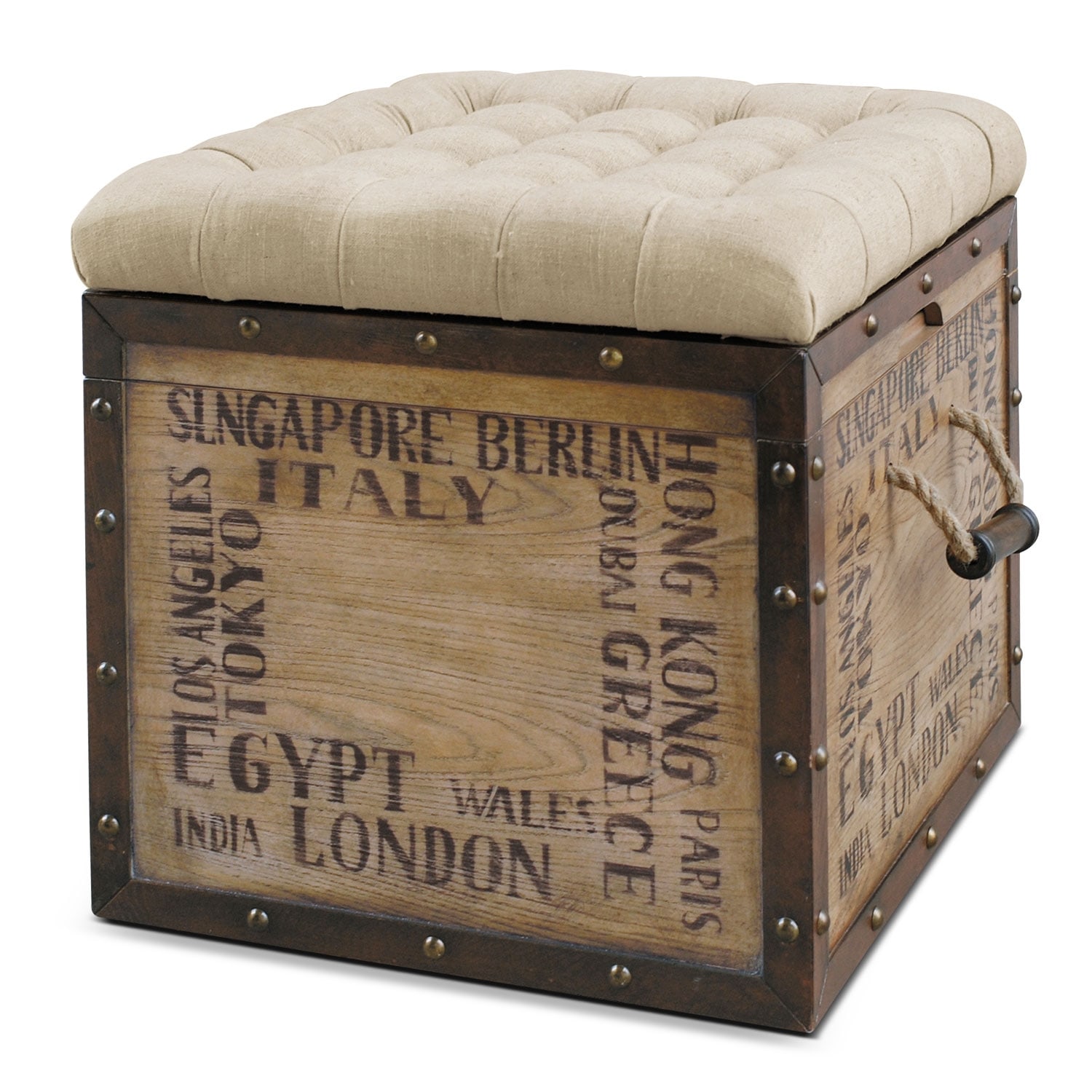 Teca Storage Cube Ottoman Value City Furniture
