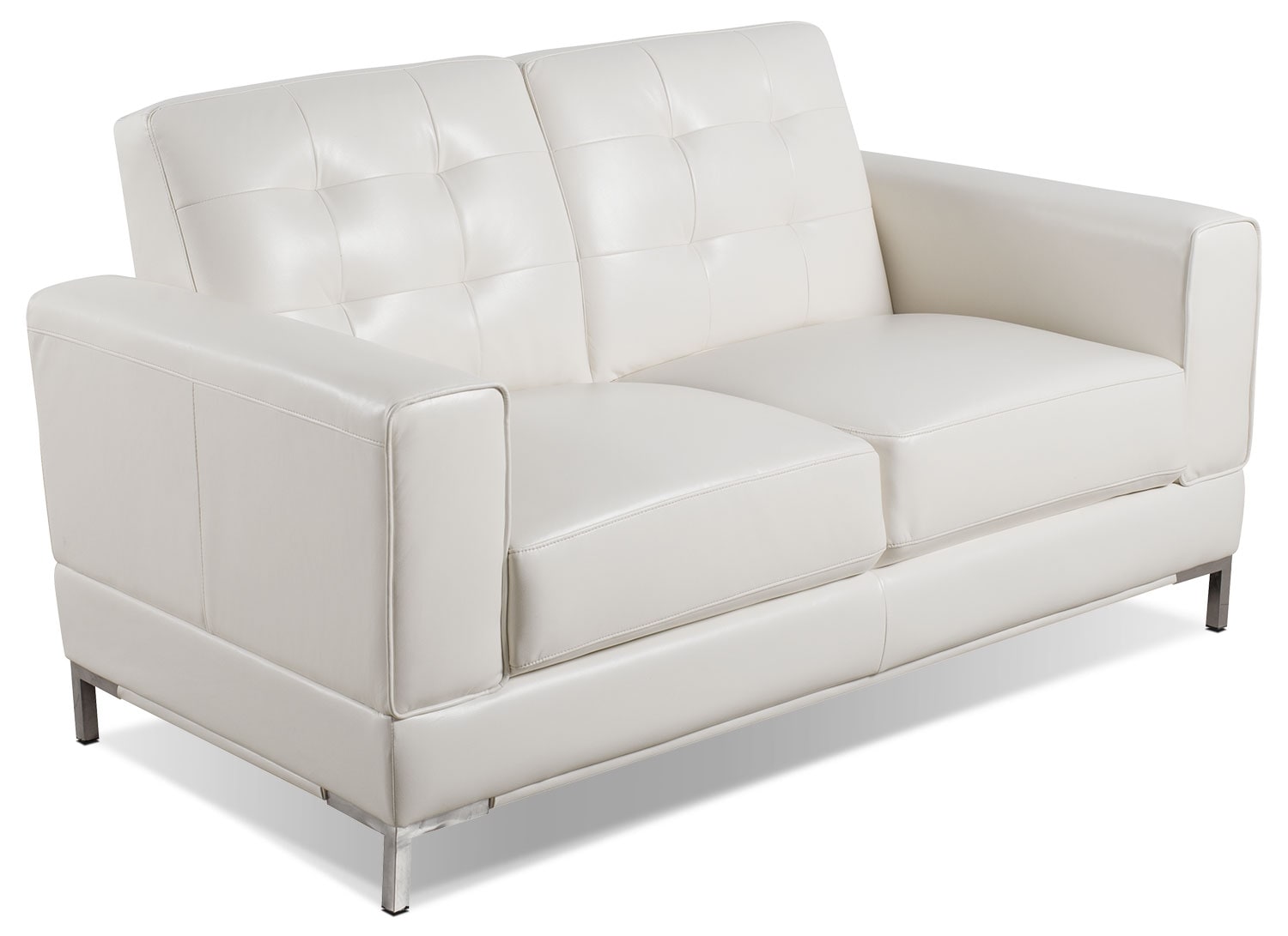 Myer LeatherLook Fabric Loveseat Cream The Brick