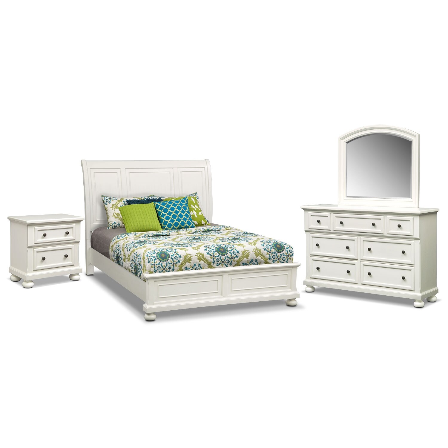 Hanover White 6 Pc. Queen Panel Bedroom Package | Value ...