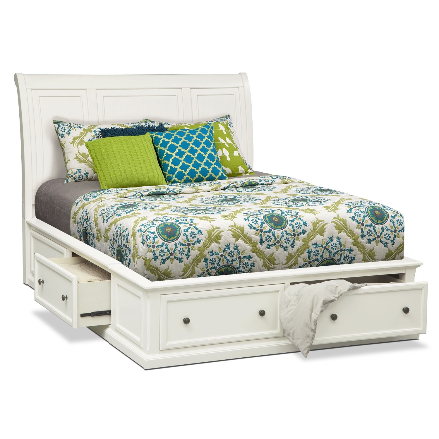 Hanover Queen Storage Bed - White | American Signature Furniture