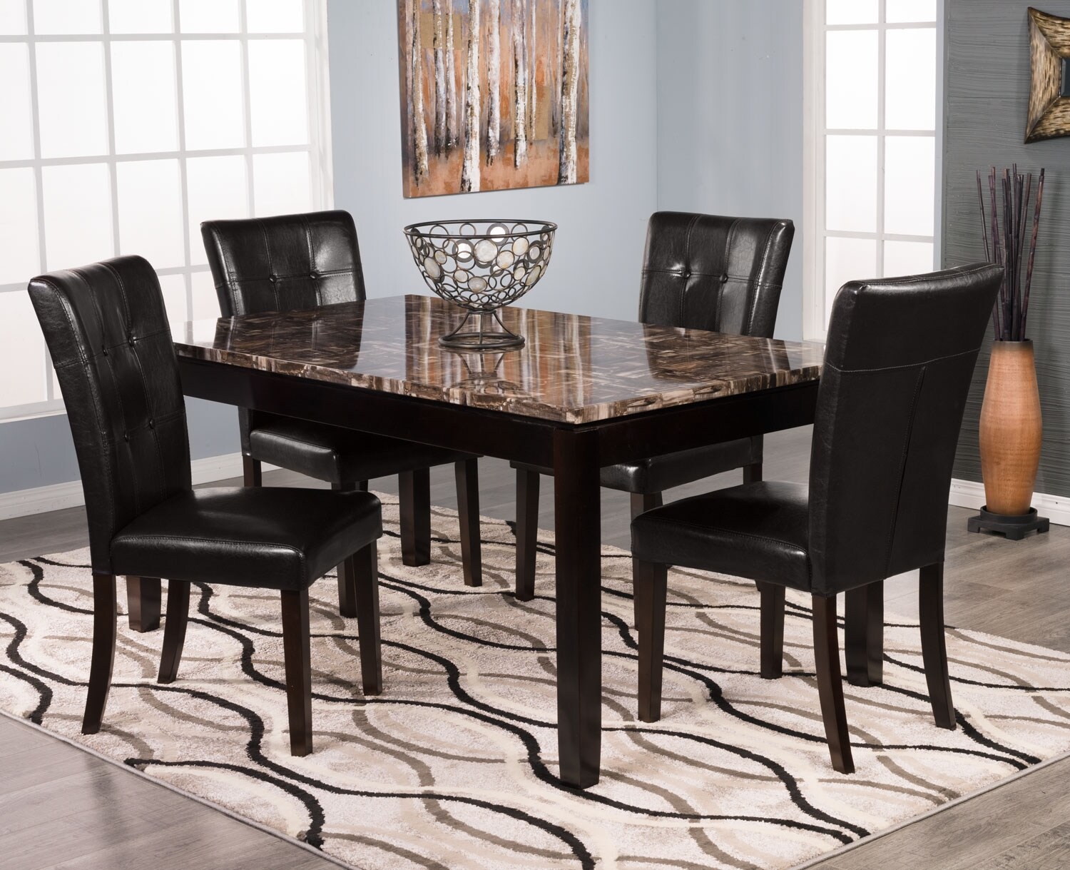 The Cortina Faux Marble Tabletop Dining Collection