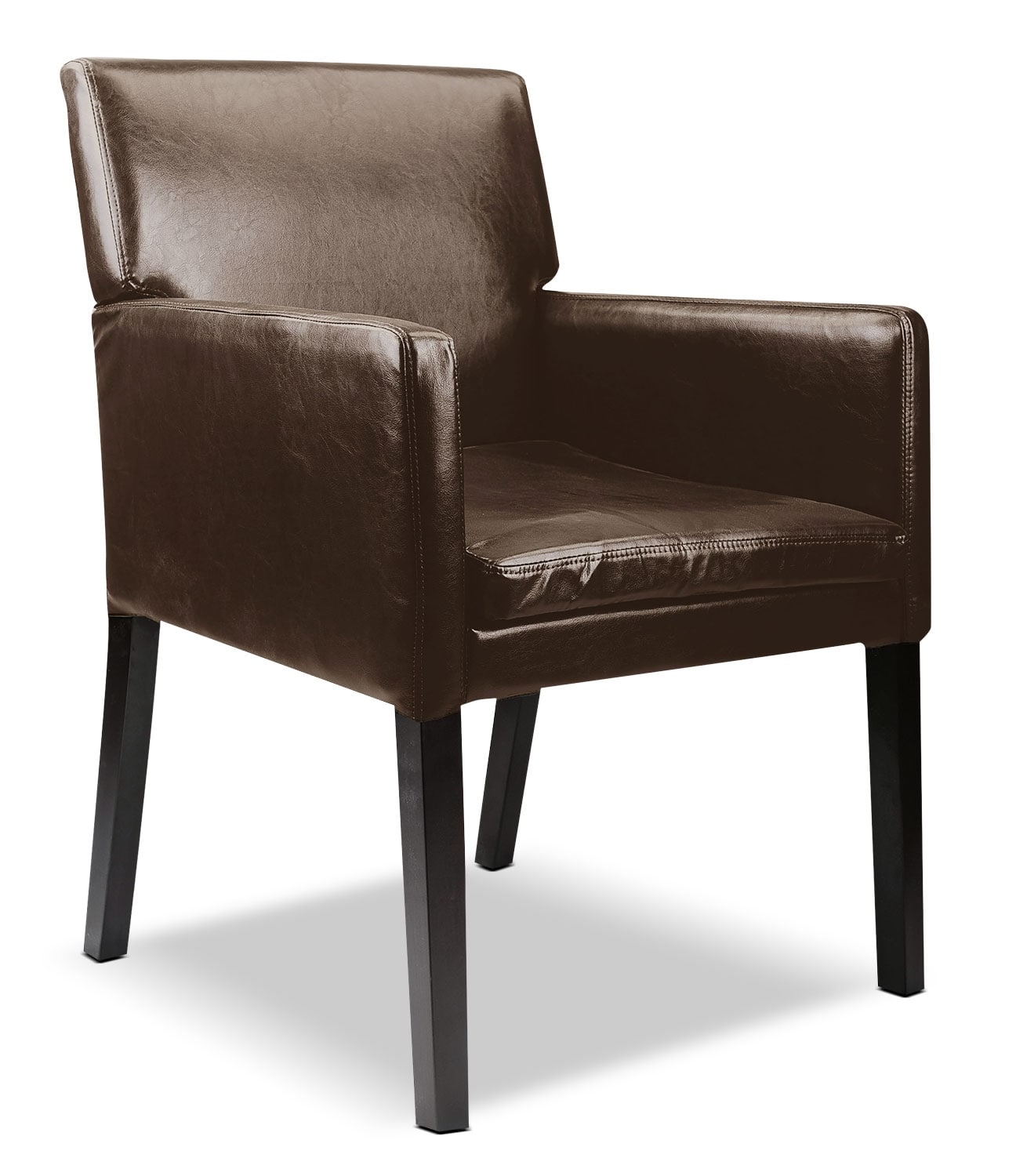 LAD Bonded Leather Accent Chair Dark Brown The Brick