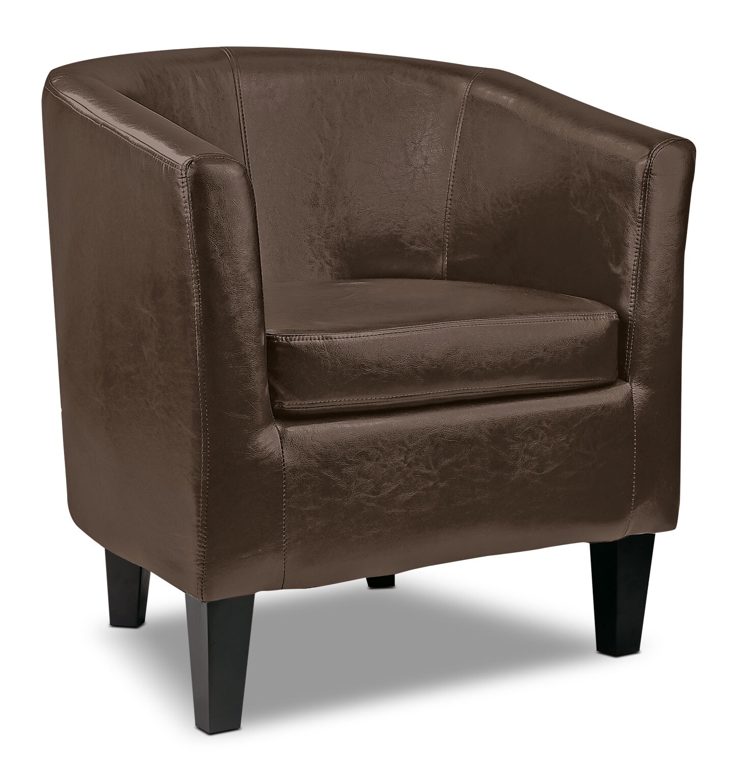 LAD Bonded Leather Accent Club Chair Dark Brown The Brick