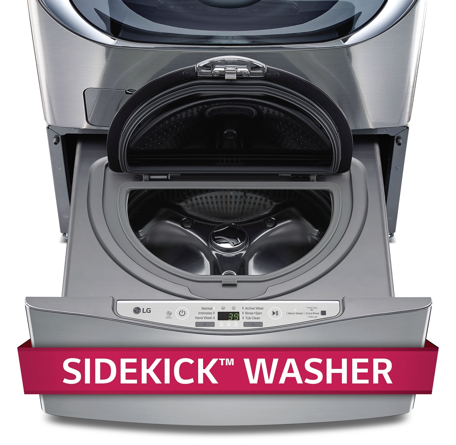 LG Appliances Graphite Steel Sidekick™ Pedestal Washer (1.1 Cu. Ft.) WD100CV Leon's
