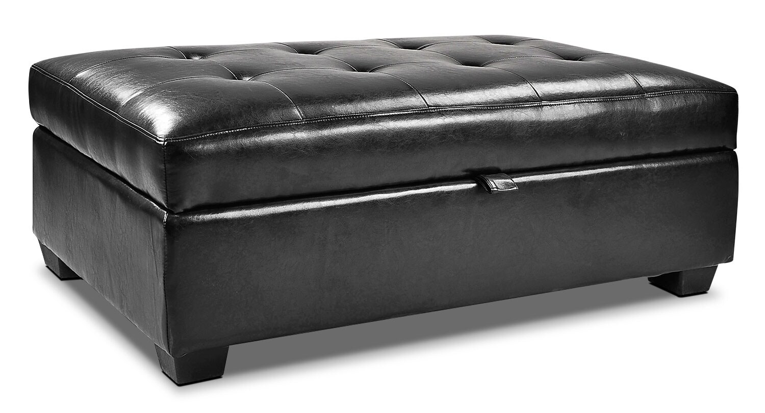 Fresno Storage Ottoman Black The Brick
