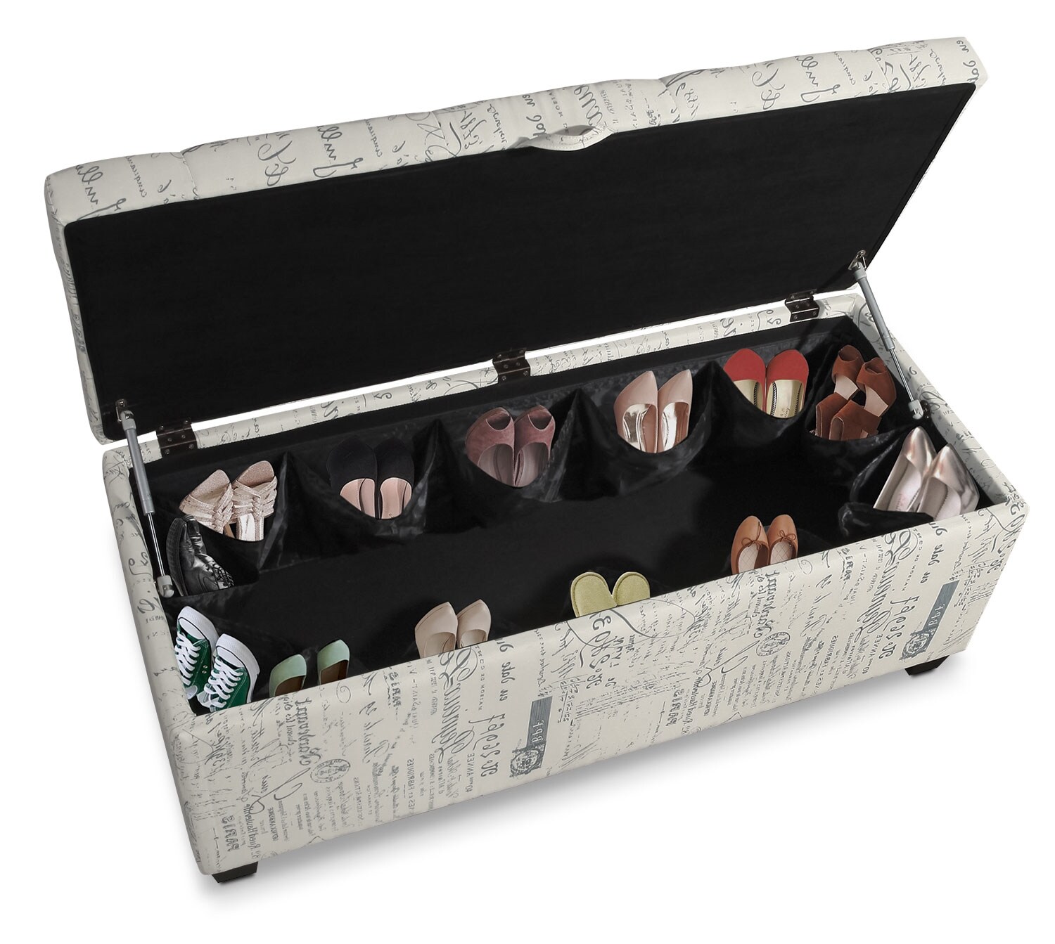 Amalia Ottoman with Shoe Storage Cream The Brick