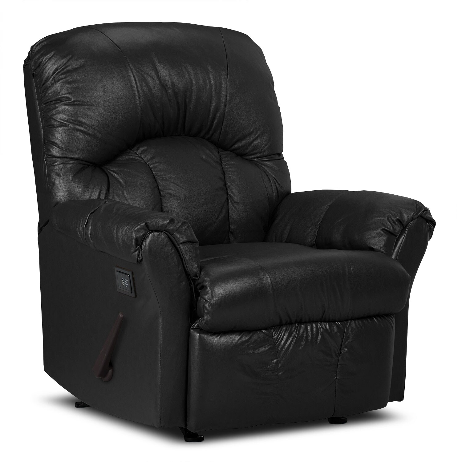 Designed2B Recliner 6734 Genuine Leather Rocker Chair Black The Brick