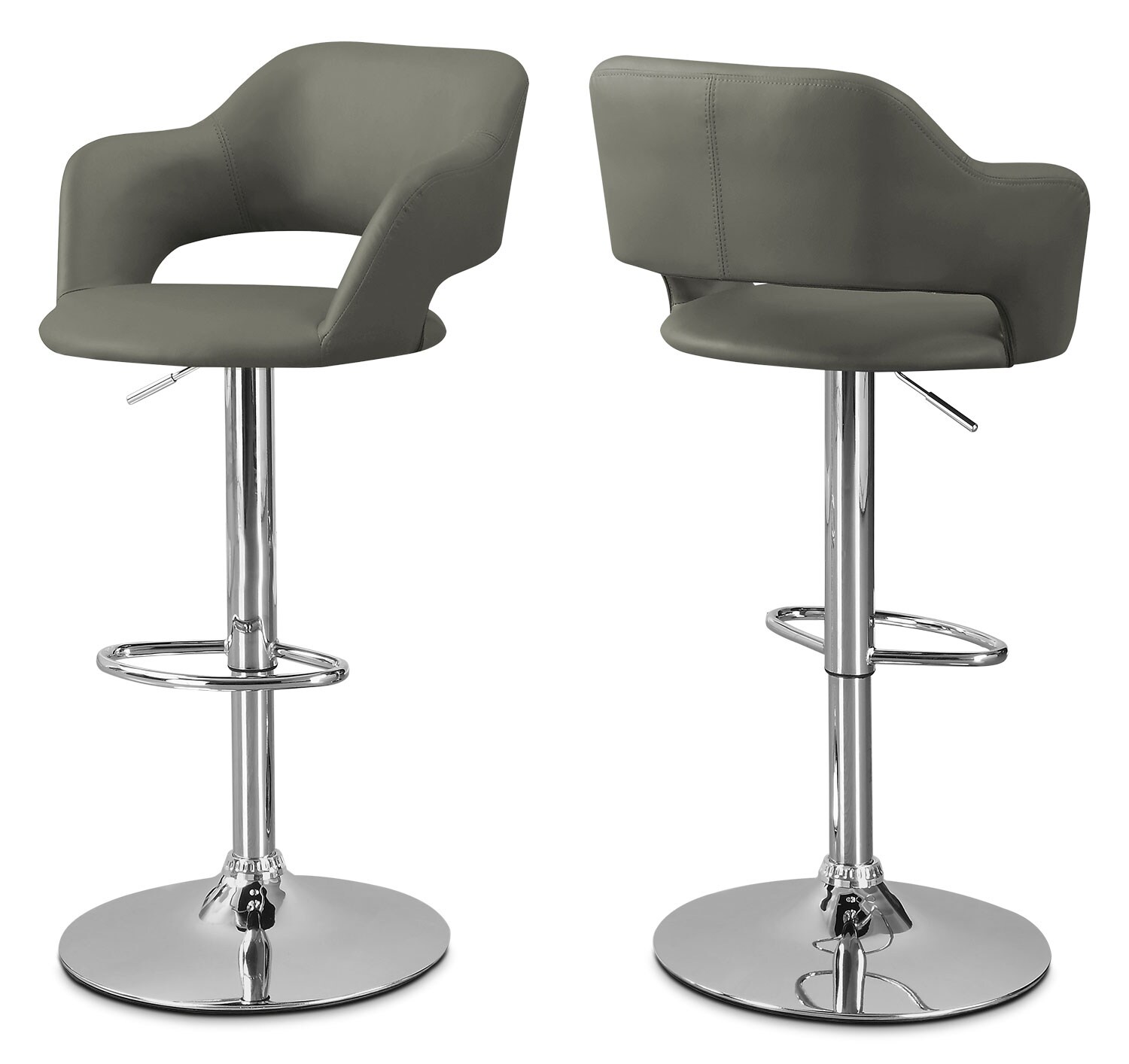 Monarch Hydraulic Contemporary Bar Stool, Set of 2 Grey The Brick