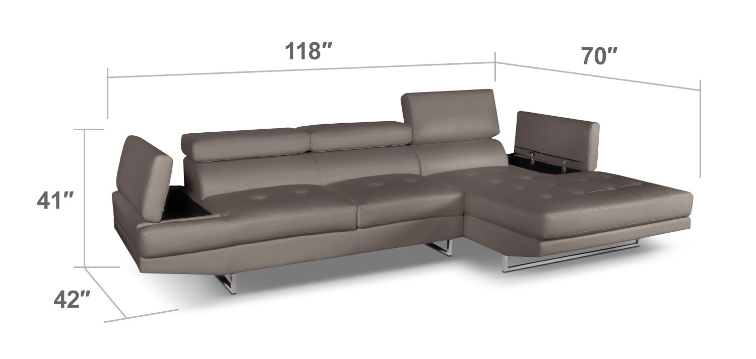 Living Room Furniture - Zamora 2-Piece Sectional - Mineral