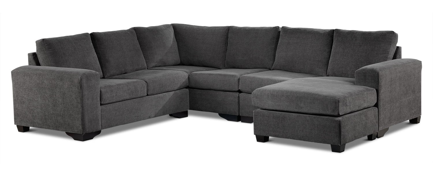 Danielle 3 Piece Sectional With Right Facing Corner Wedge Grey throughout Amazing and Attractive corner sectional sofa canada intended for Existing Home